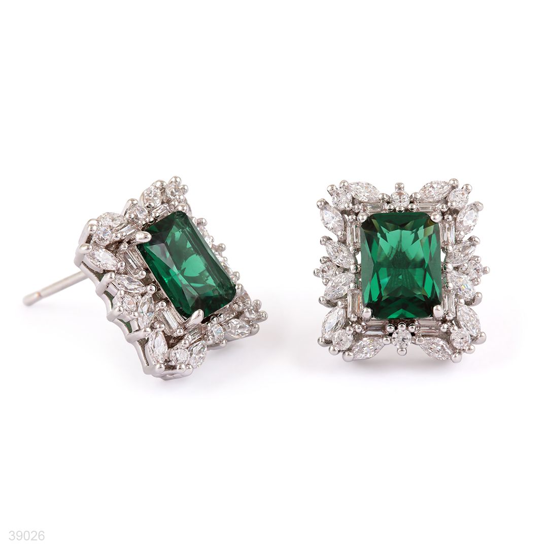earing 3a zc rectangle lux-silver-red
