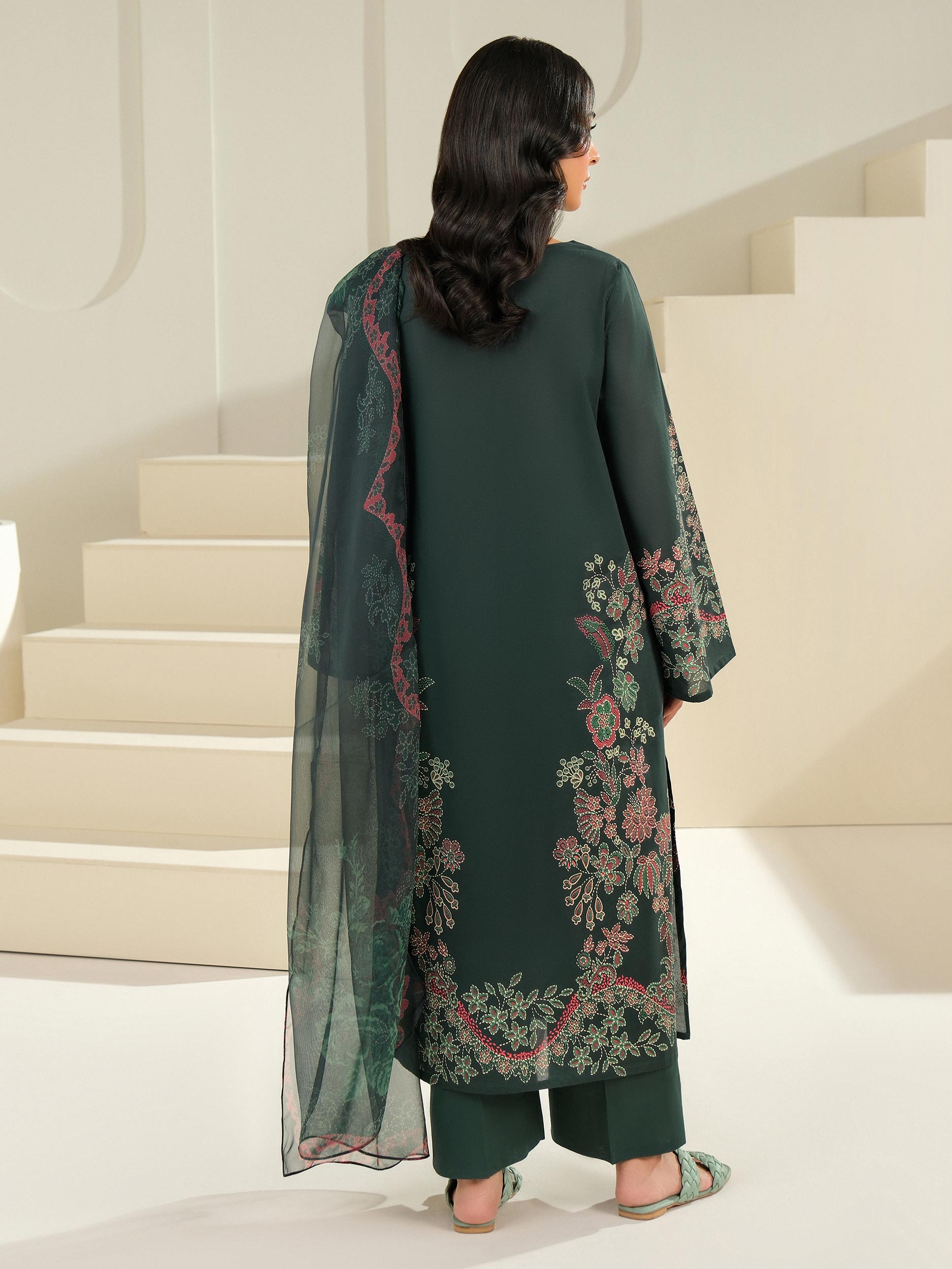 3 Piece Cambric Suit-Paste Print (Unstitched)
