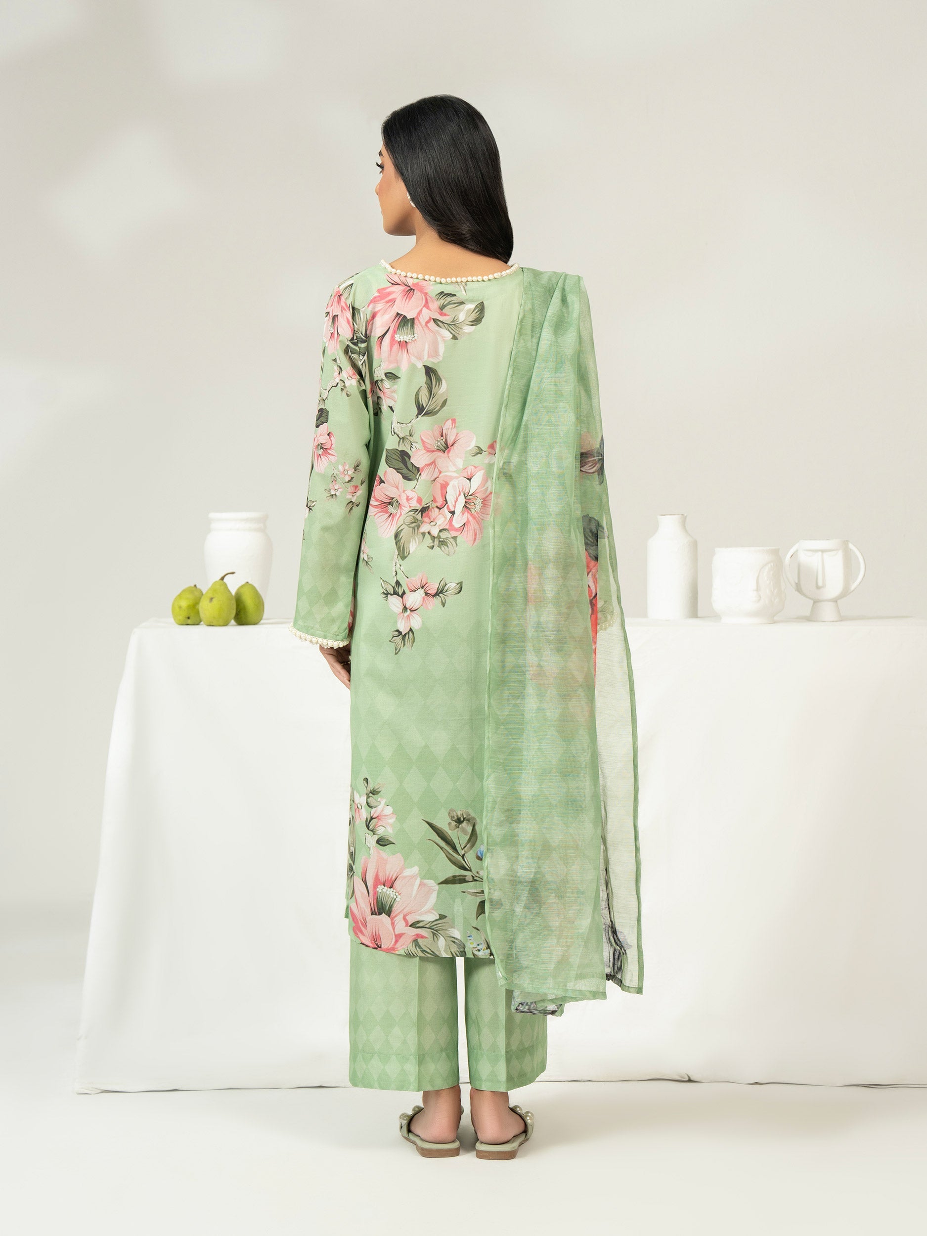 3 Piece Cambric Suit-Printed (Unstitched)