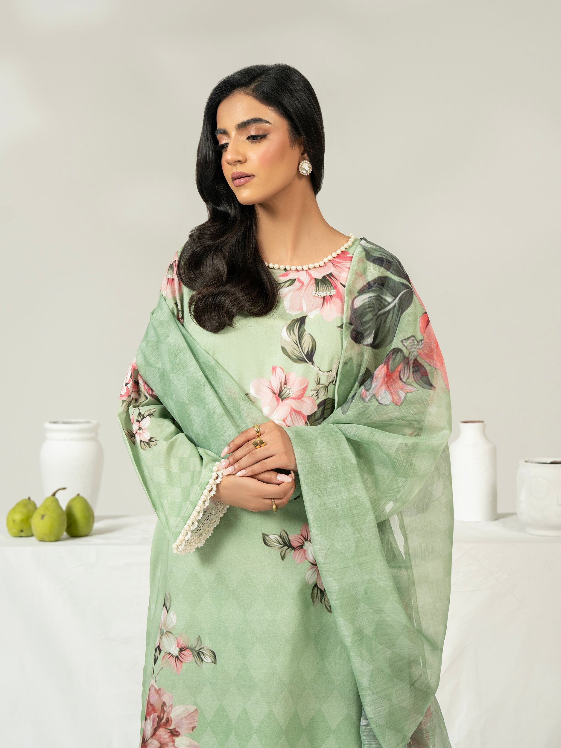 3 Piece Cambric Suit-Printed (Unstitched)