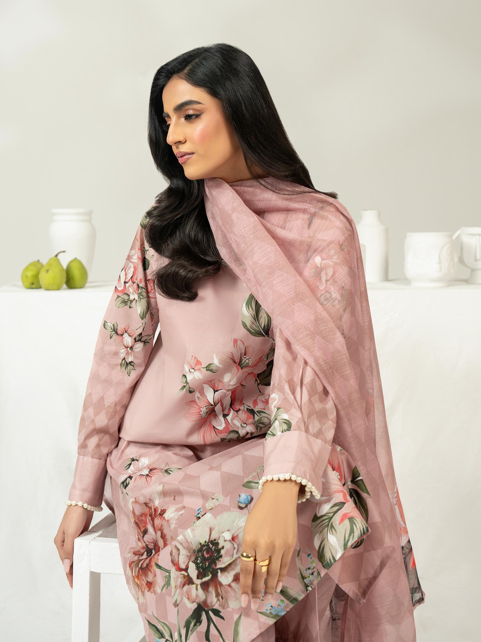 3 Piece Cambric Suit-Printed (Unstitched)
