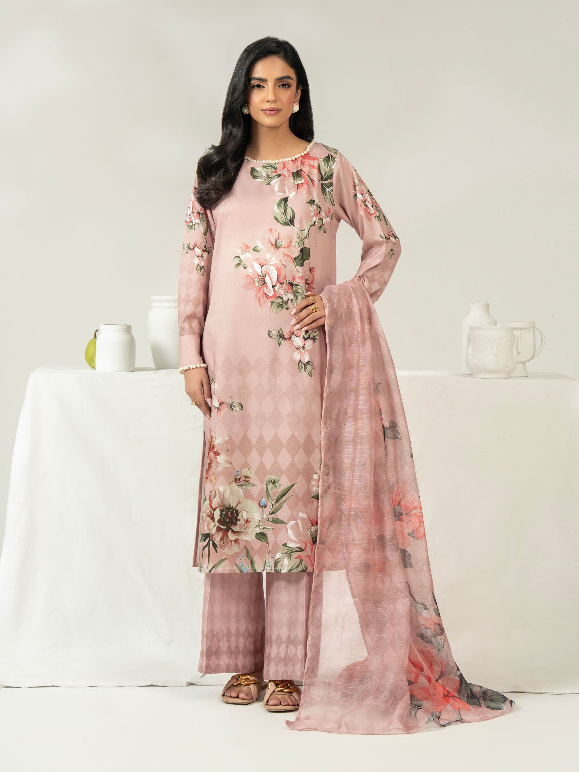 3 Piece Cambric Suit-Printed (Unstitched)