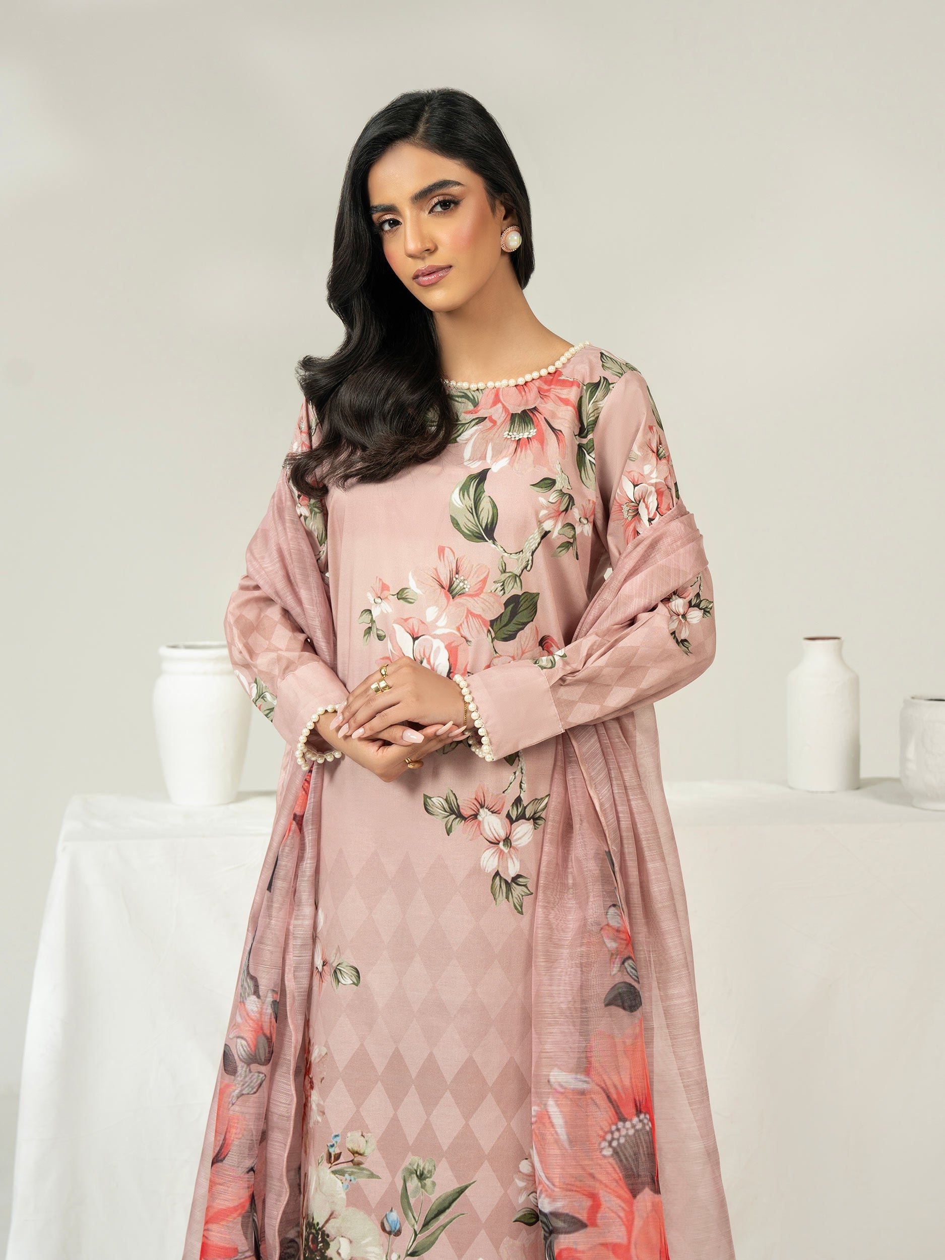 3 Piece Cambric Suit-Printed (Unstitched)