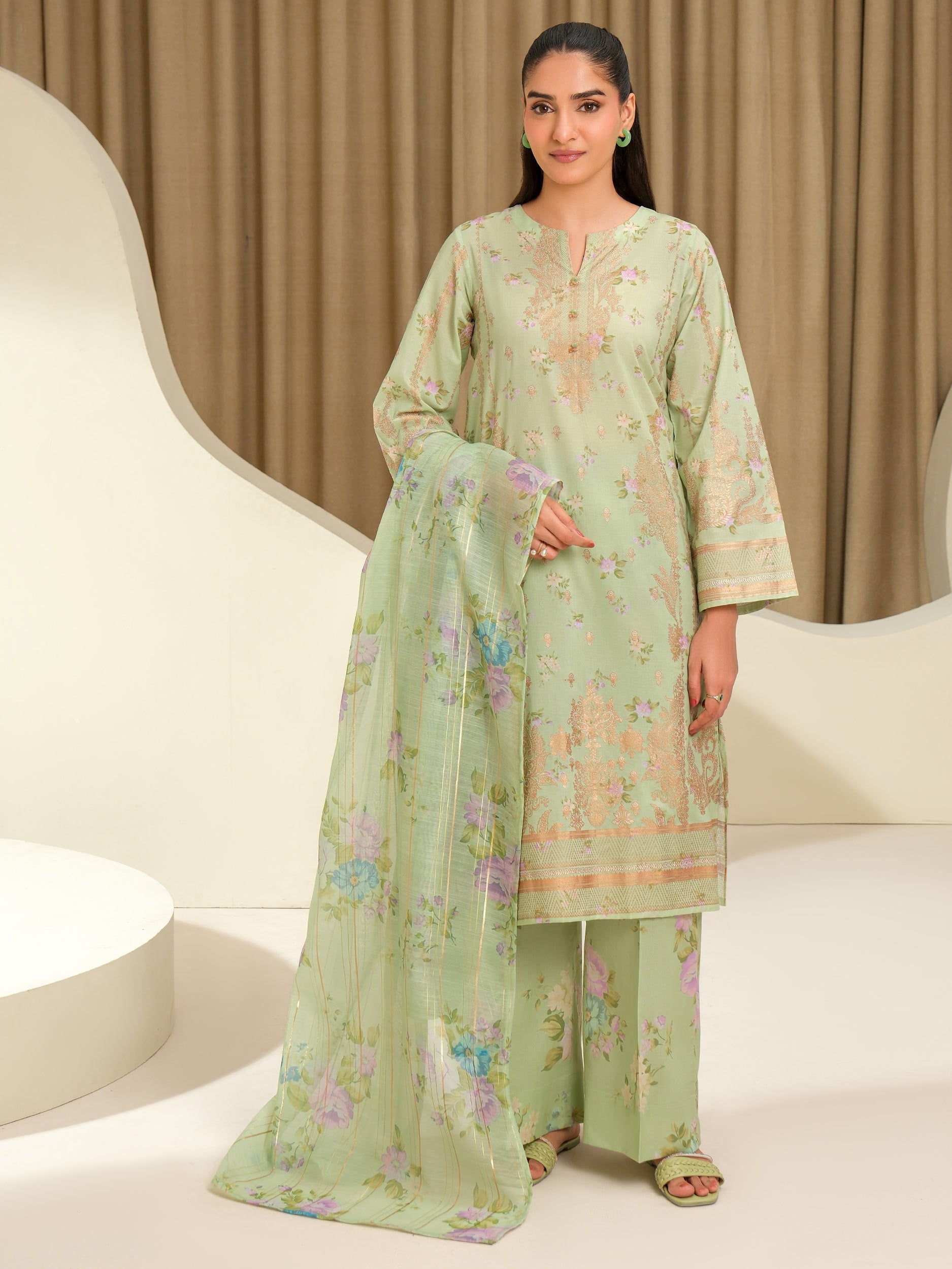 3 Piece Lawn Suit-Paste Print (Unstitched)