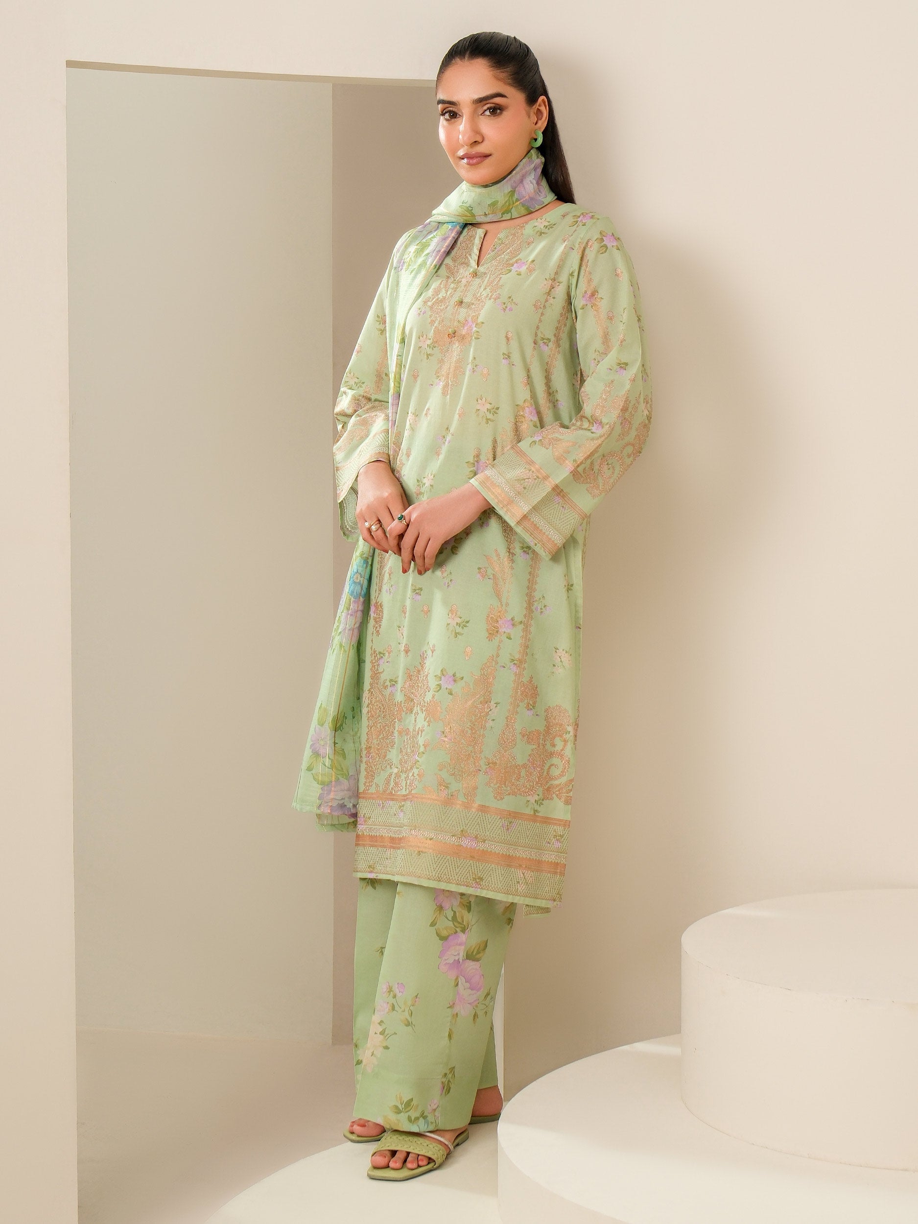 3 Piece Lawn Suit-Paste Print (Unstitched)