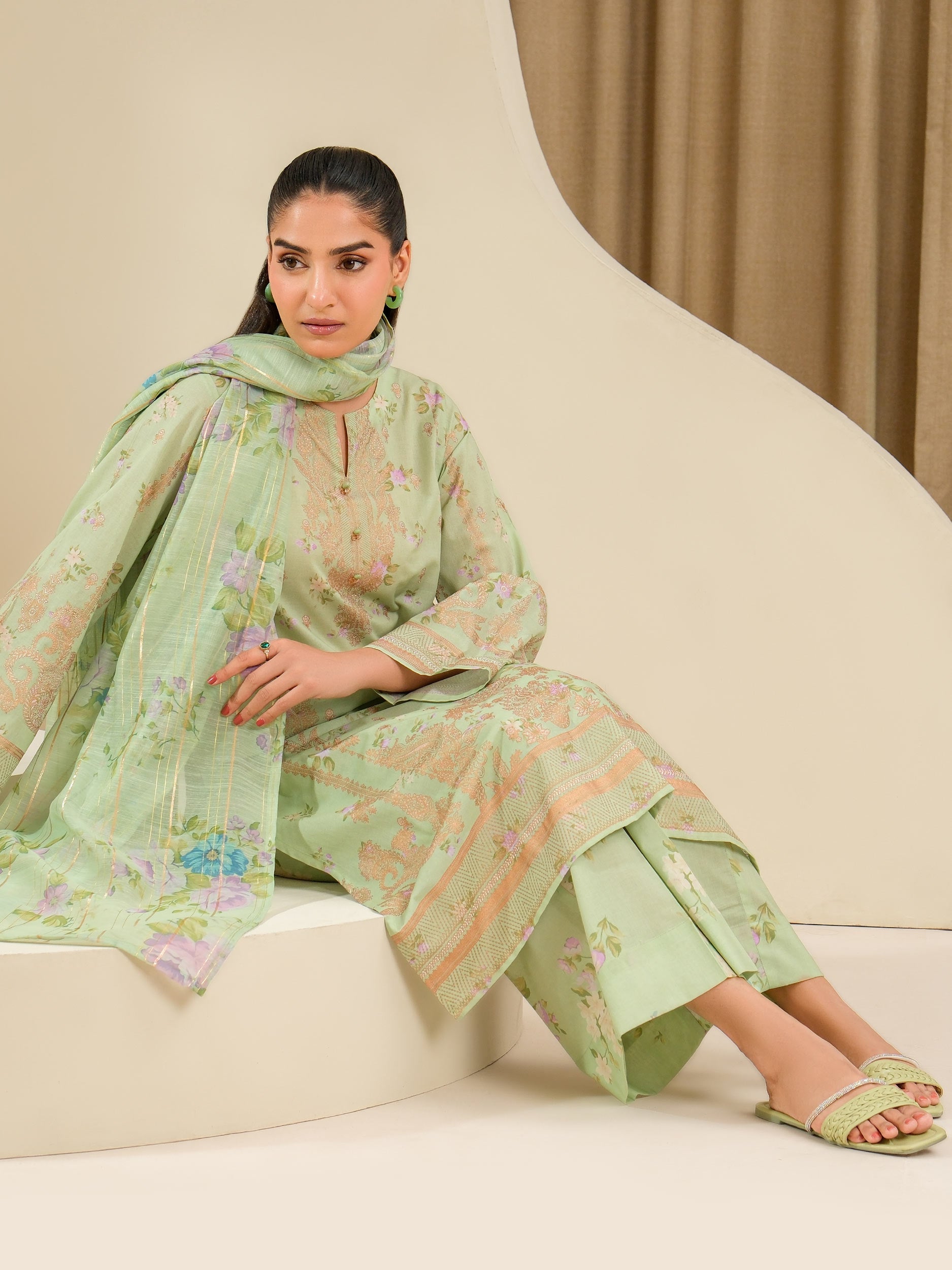 3 Piece Lawn Suit-Paste Print (Unstitched)