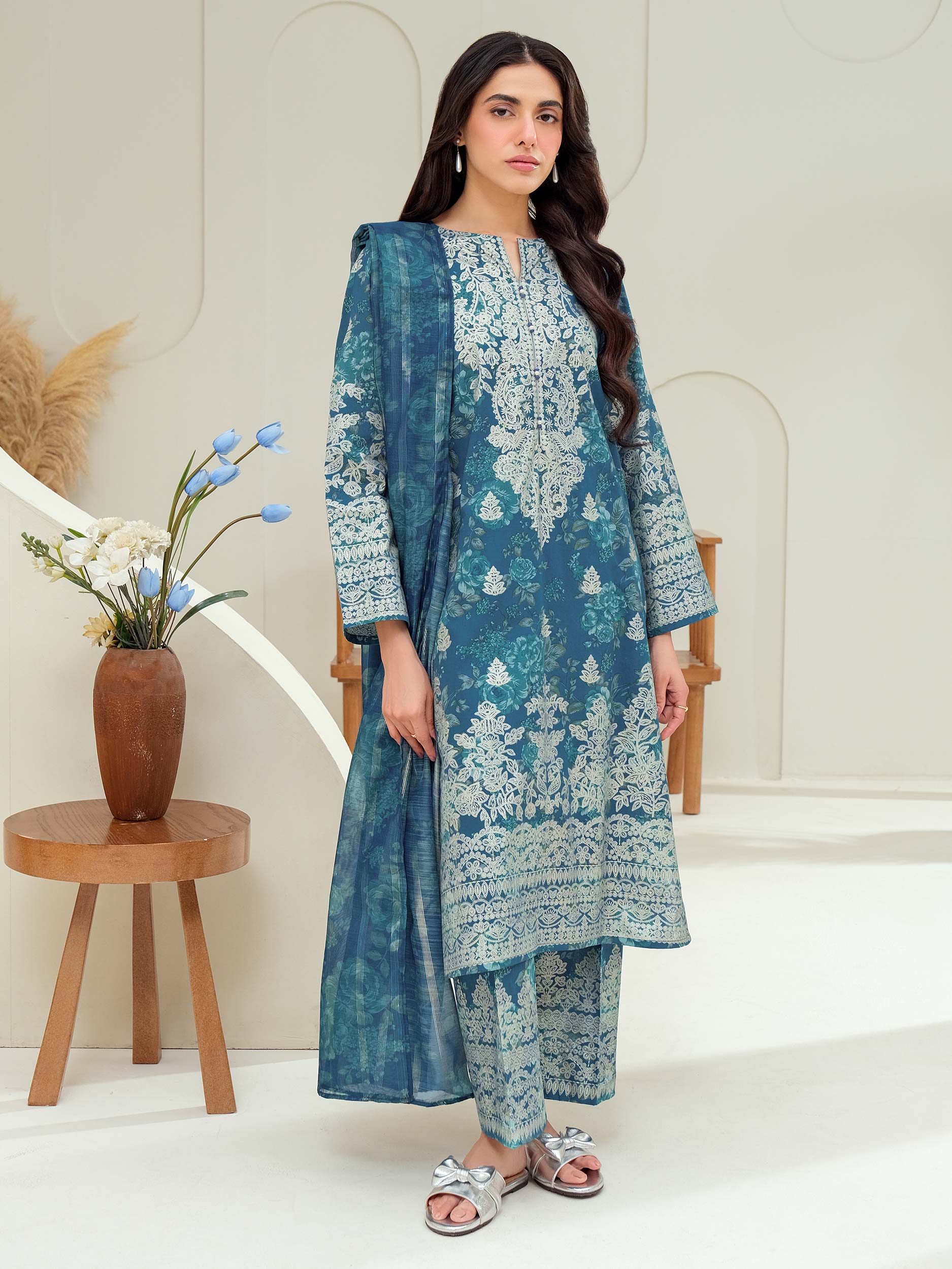 3 Piece Lawn Suit-Paste Print (Unstitched)