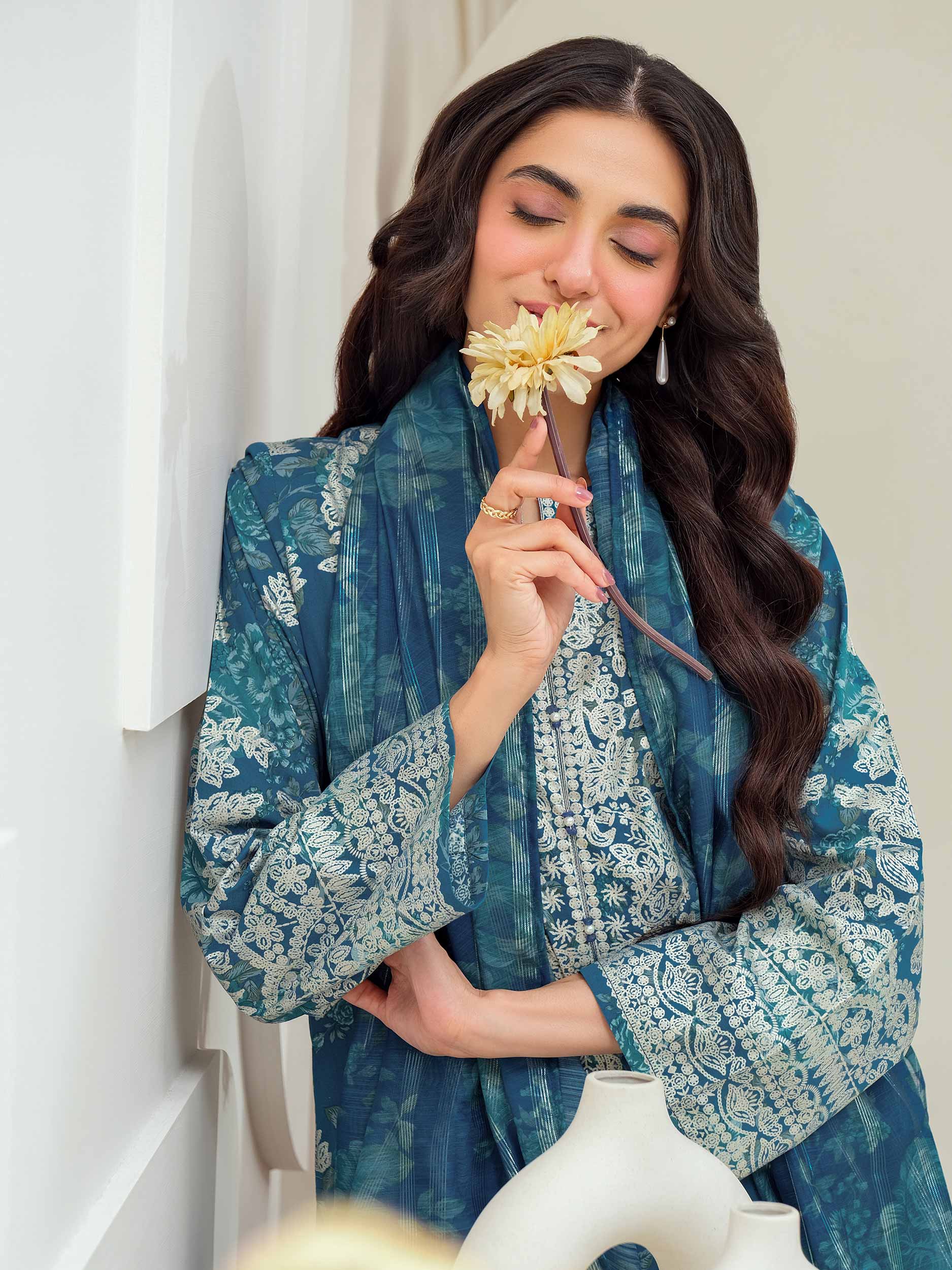 3 Piece Lawn Suit-Paste Print (Unstitched)