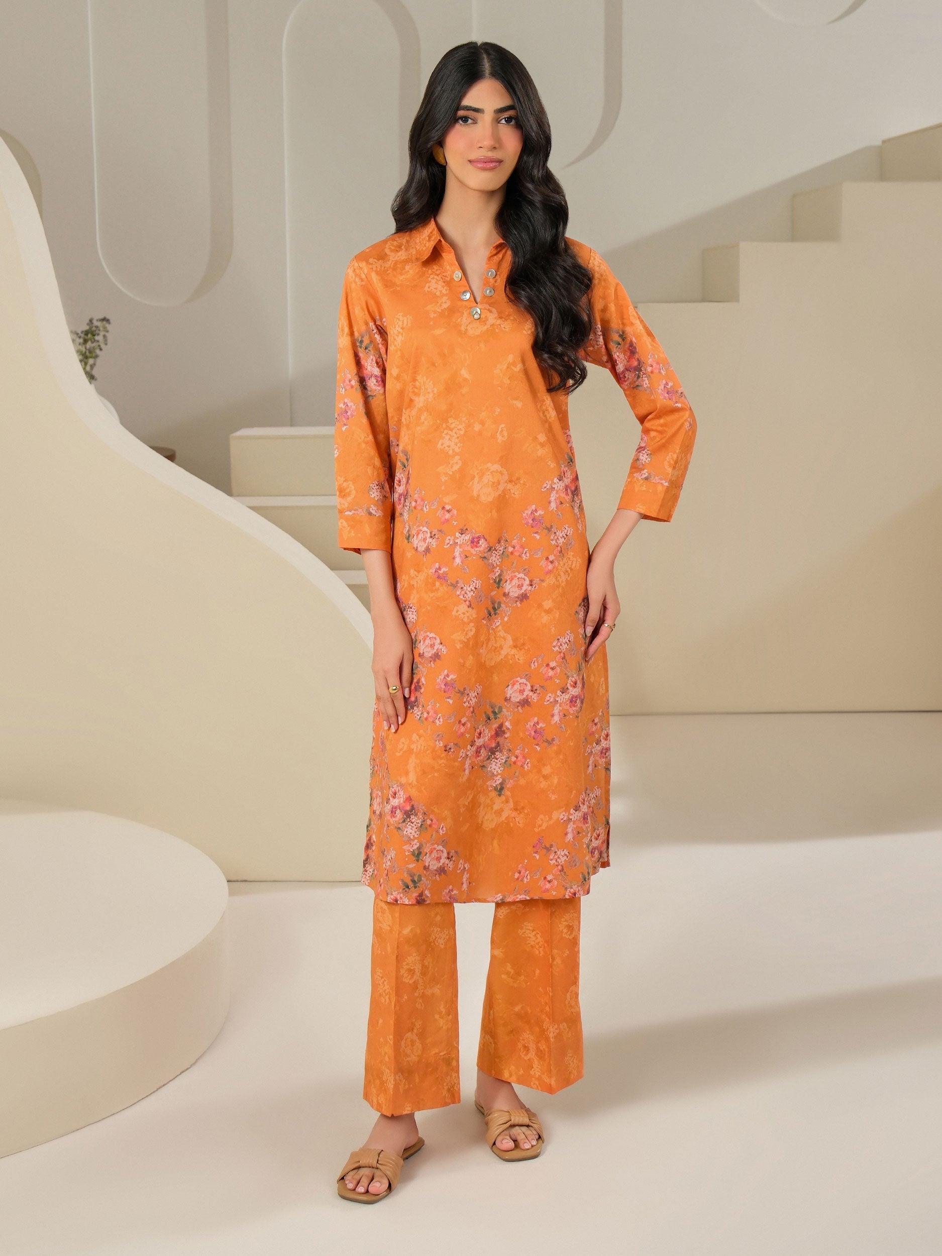 2 Piece Cambric Suit-Printed (Unstitched)