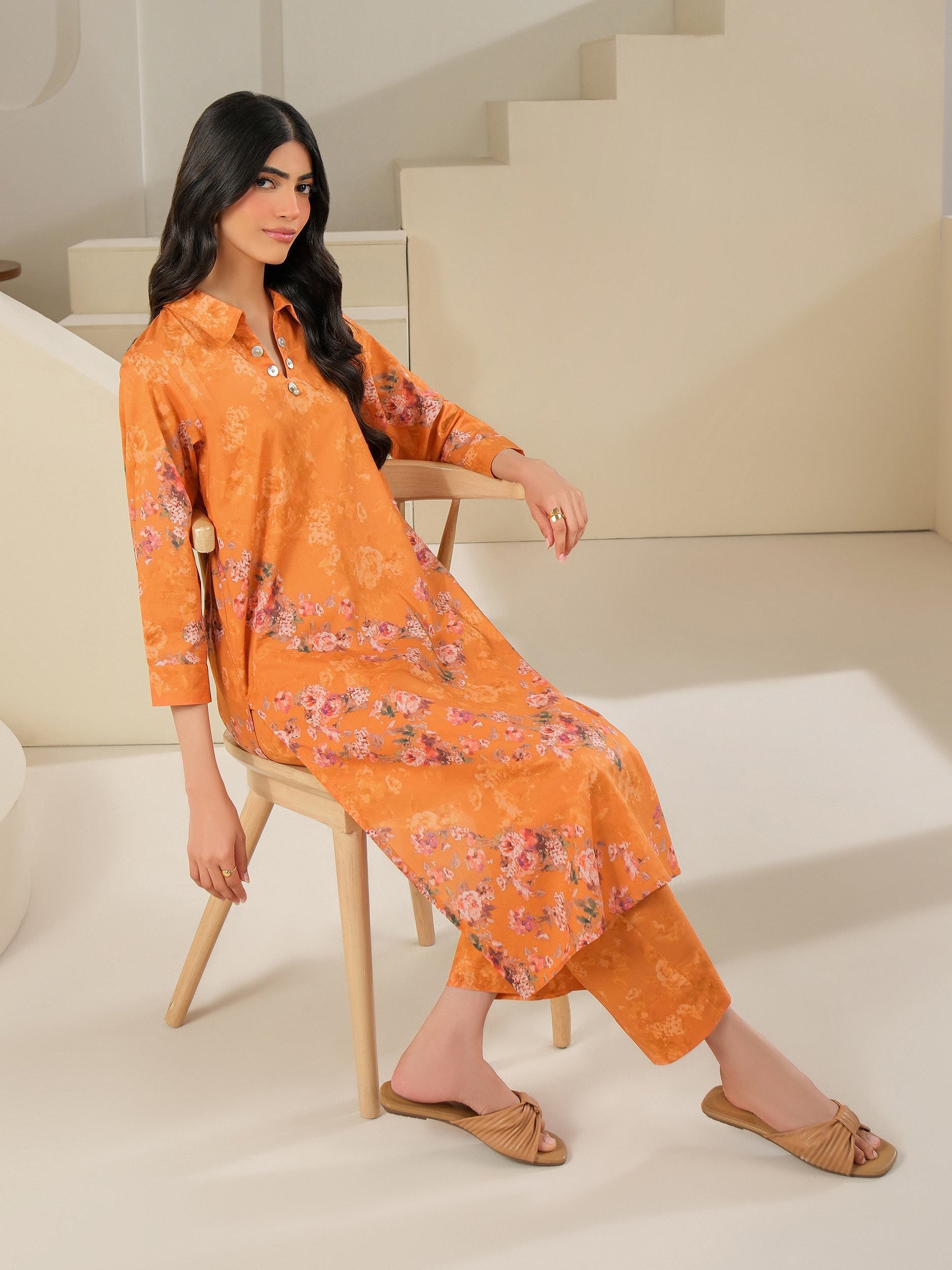 2 Piece Cambric Suit-Printed (Unstitched)