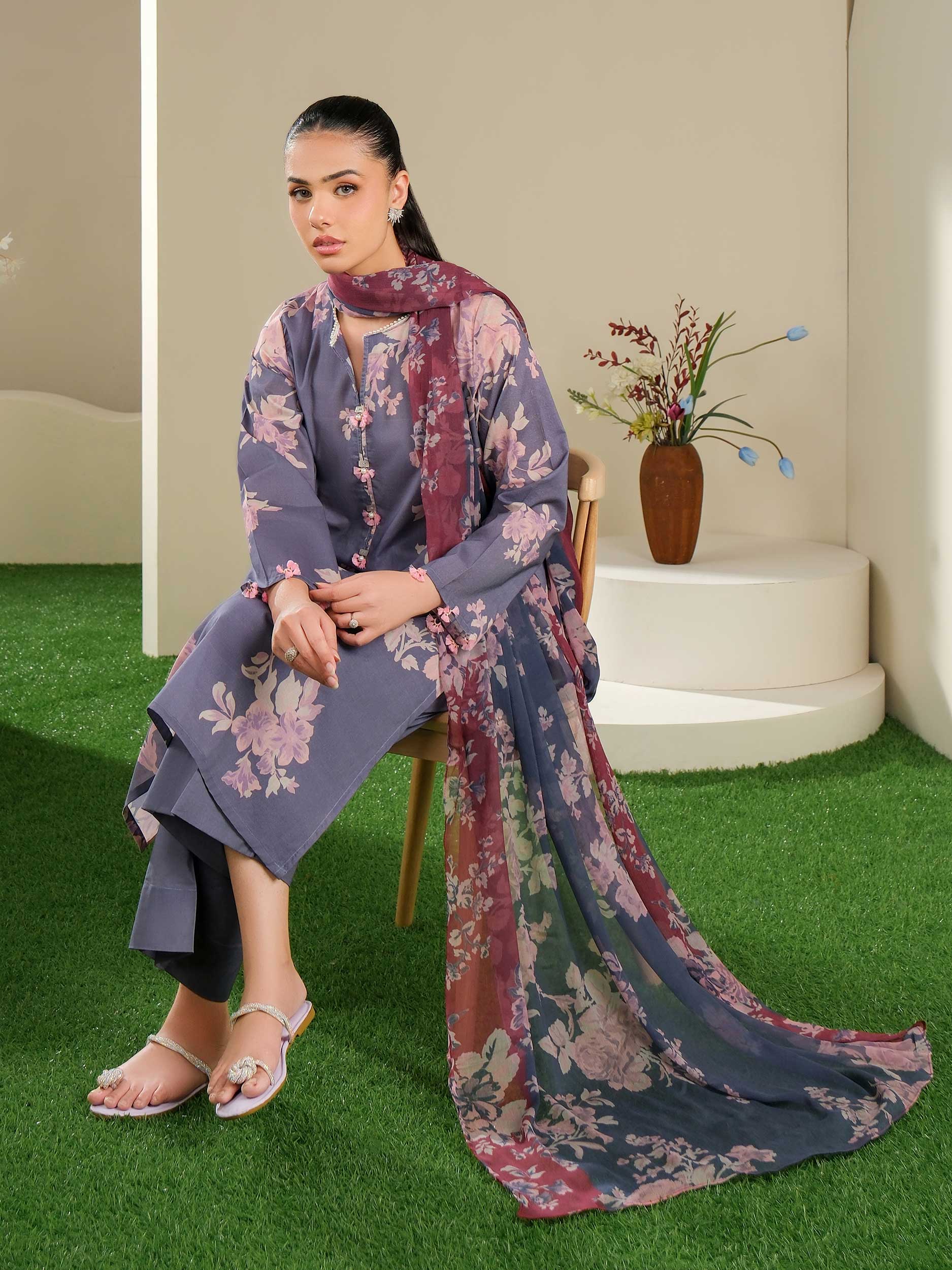 2 Piece Lawn Suit-Printed (Unstitched)