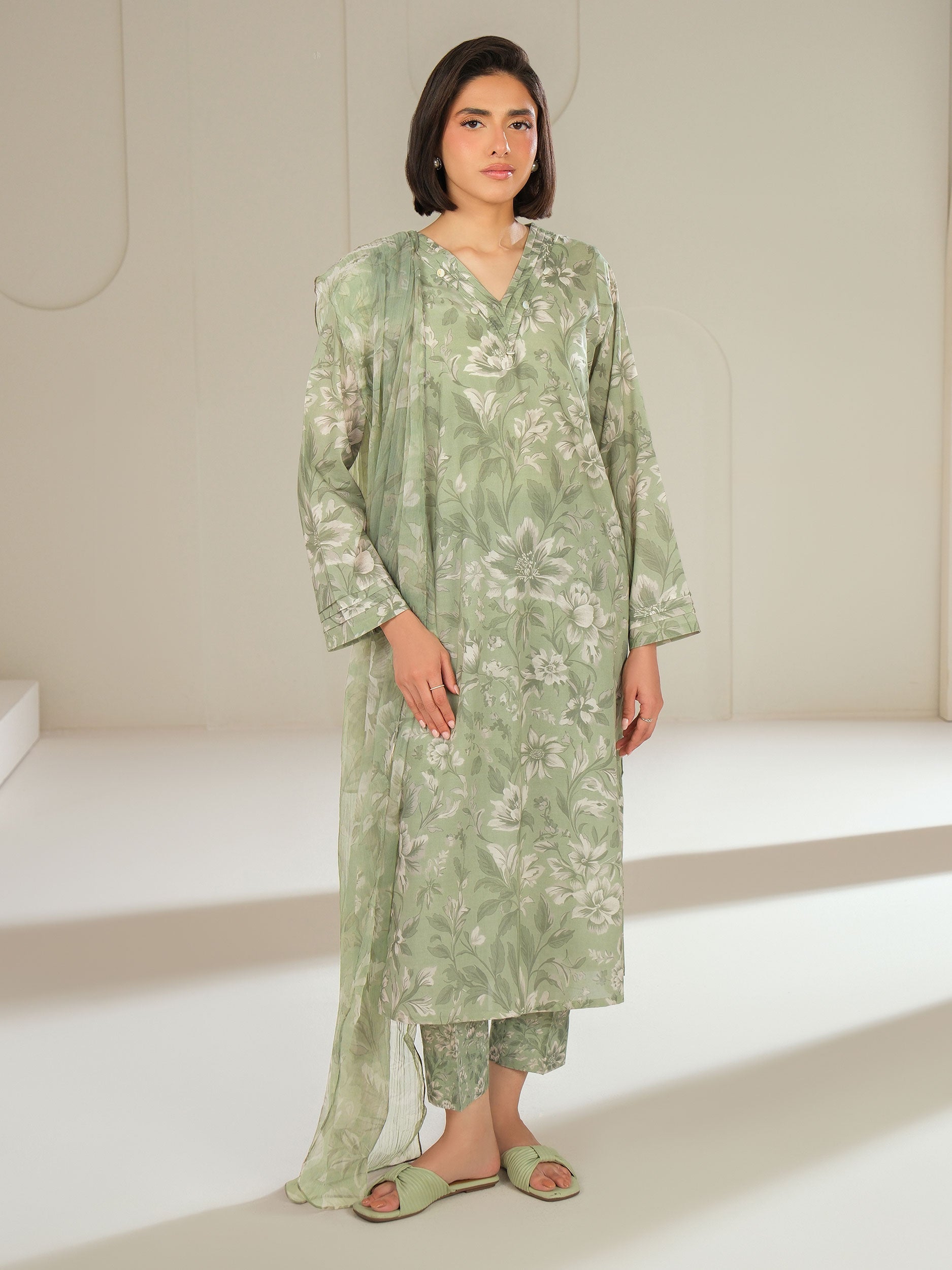3 Piece Lawn Suit-Printed (Unstitched)