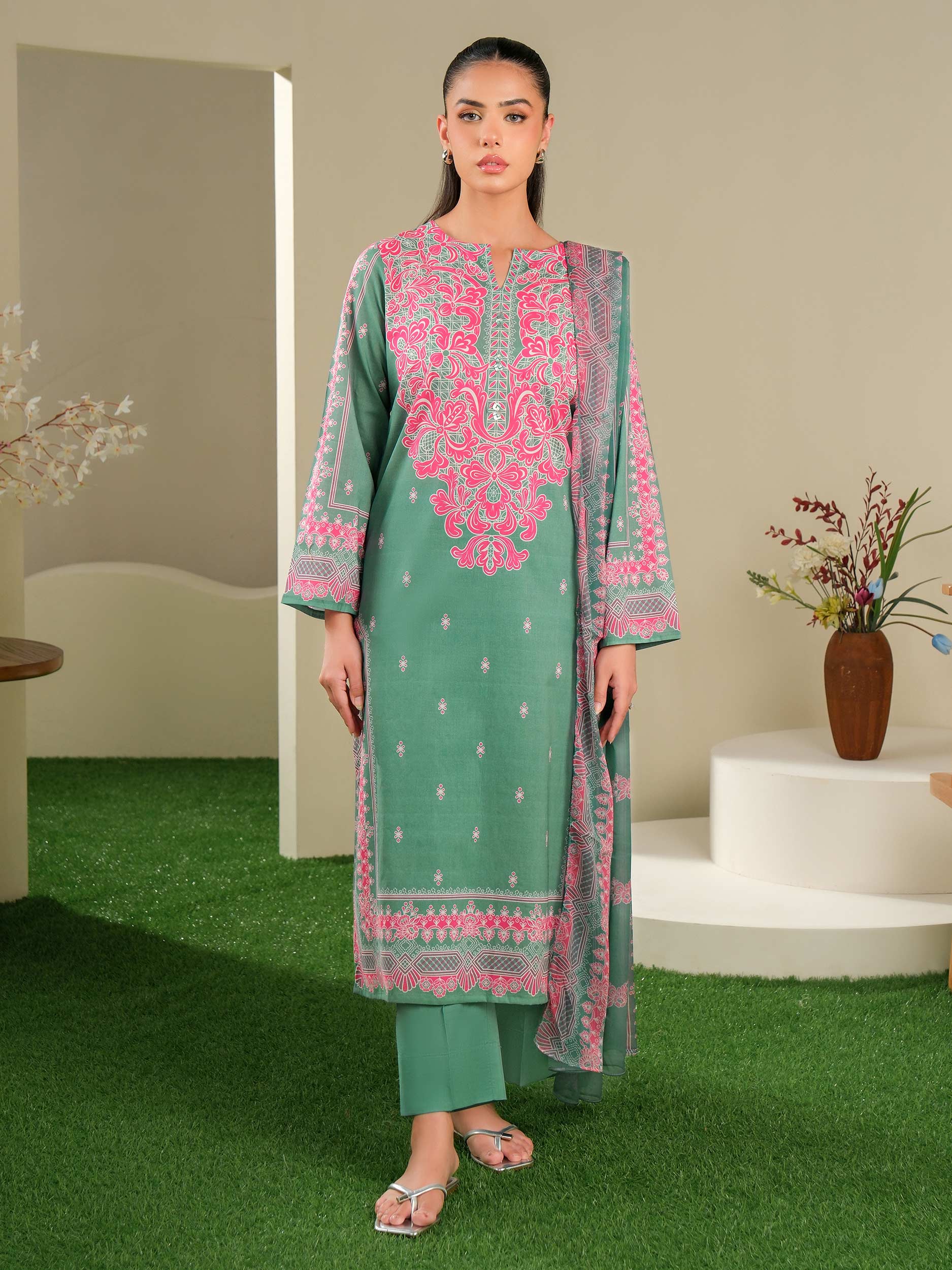 3 Piece Lawn Suit-Printed (Unstitched)