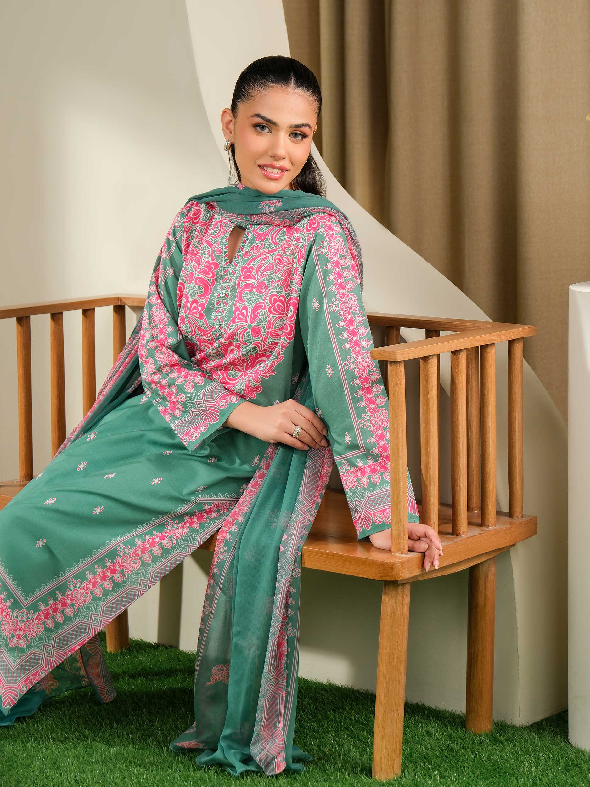 3 Piece Lawn Suit-Printed (Unstitched)