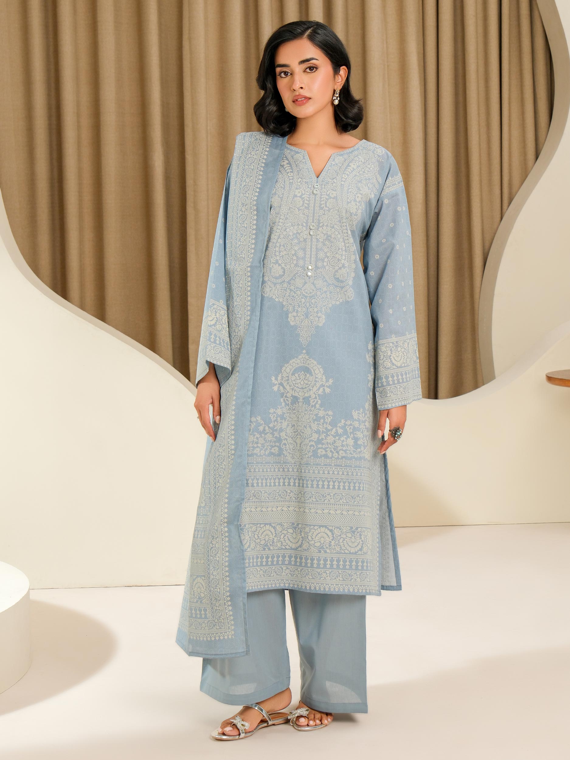 3 Piece Lawn Suit-Paste Print (Unstitched)