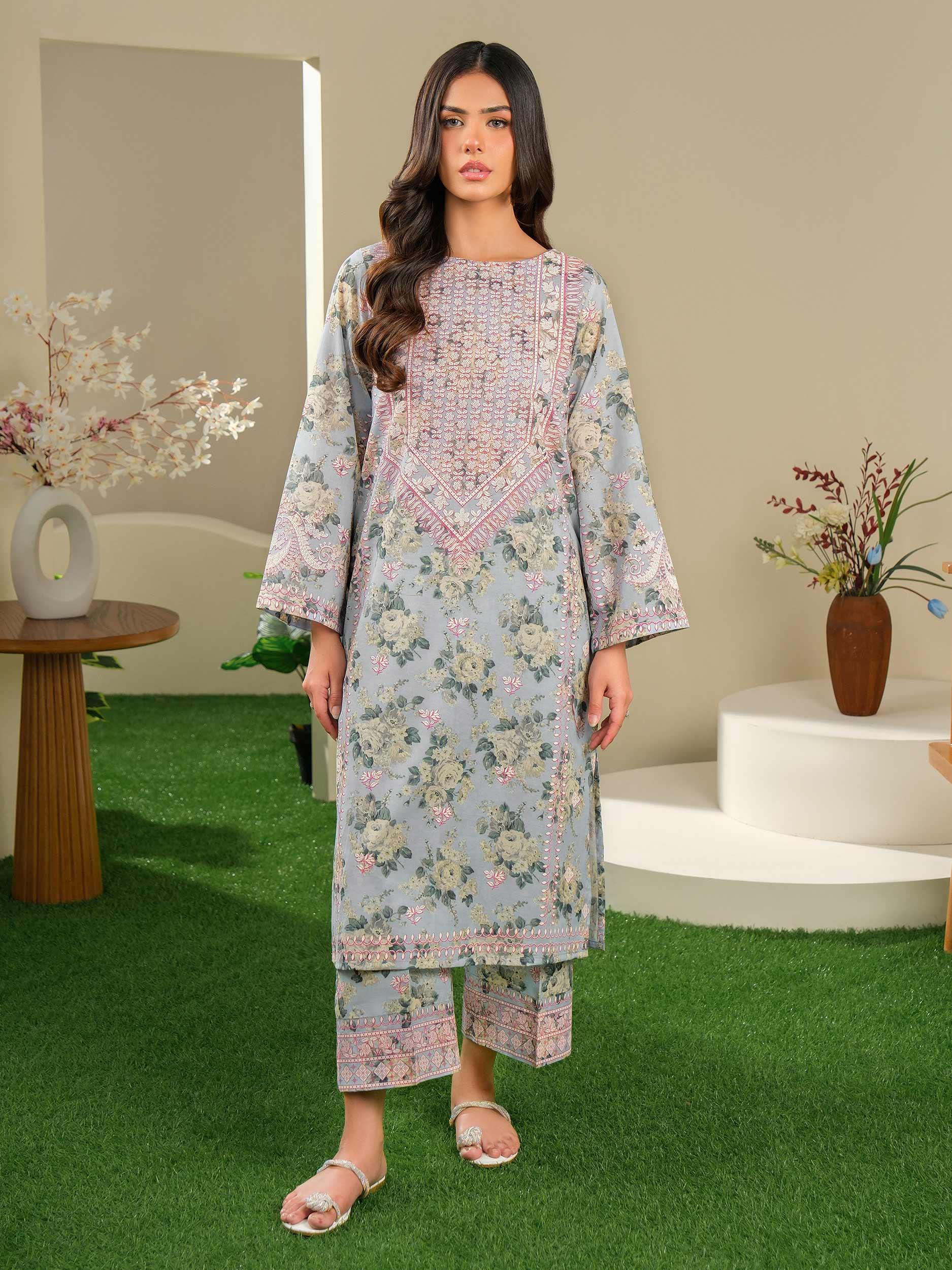 2 Piece Lawn Suit-Paste Print (Unstitched)