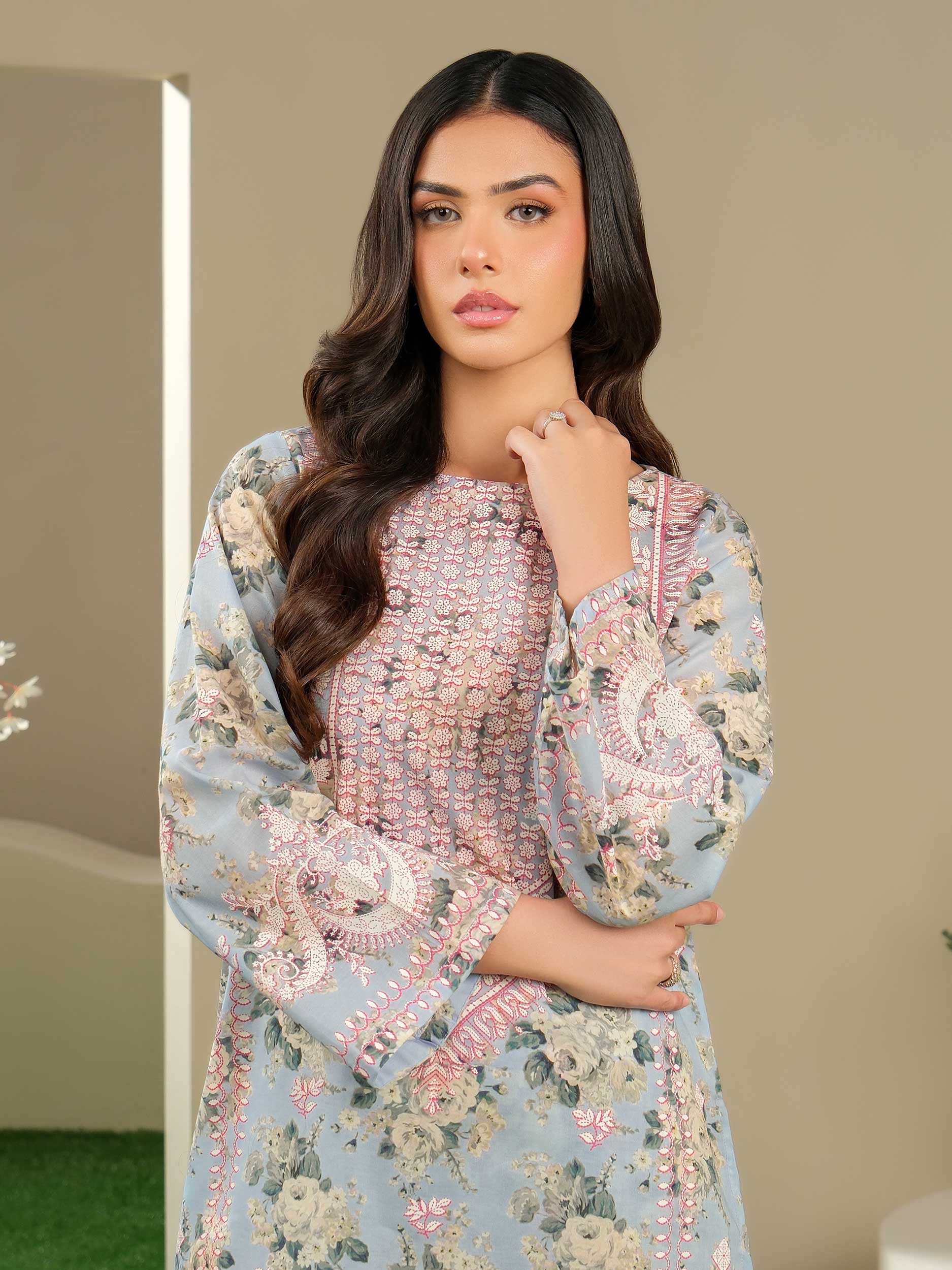 2 Piece Lawn Suit-Paste Print (Unstitched)