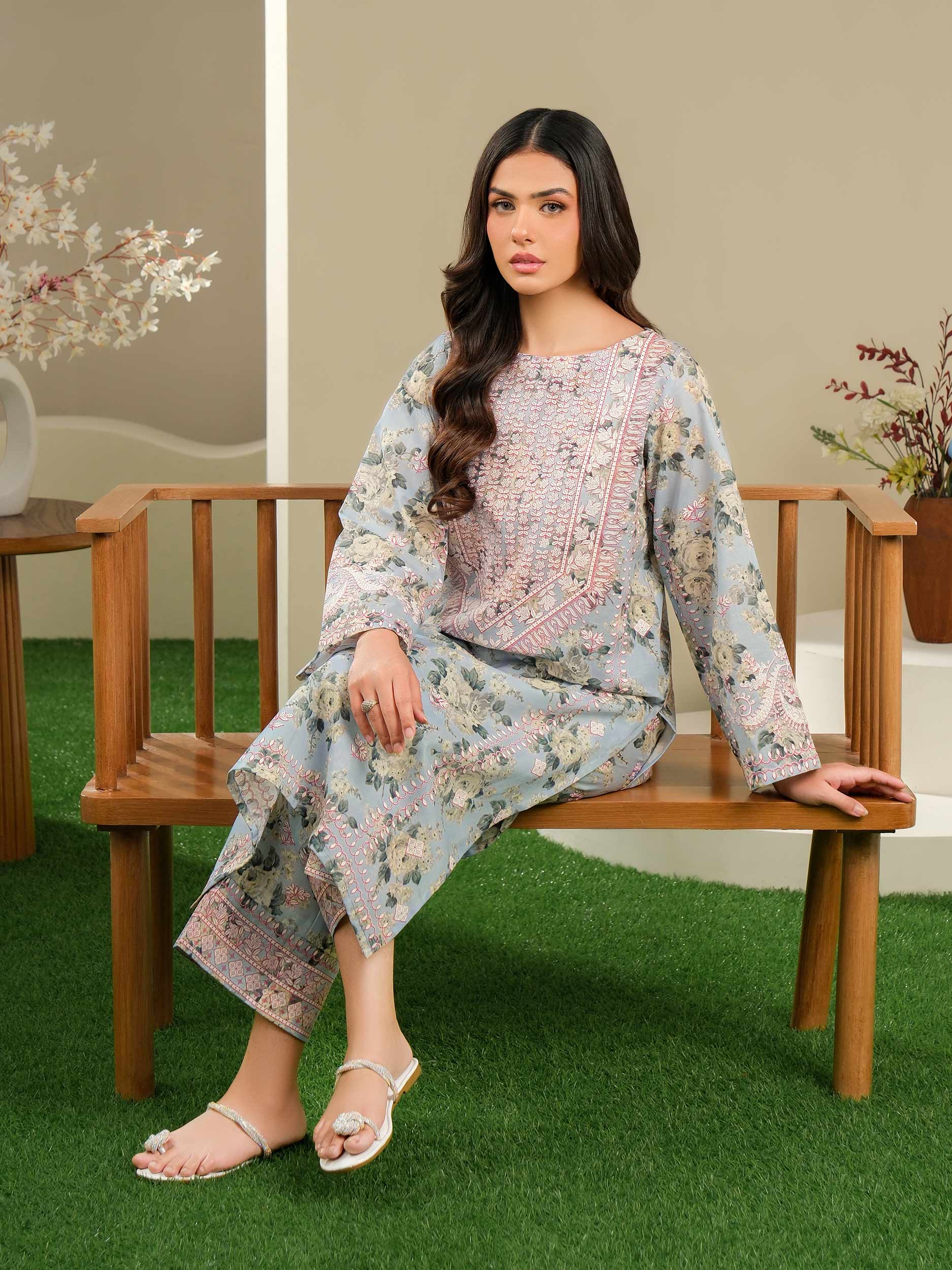 2 Piece Lawn Suit-Paste Print (Unstitched)