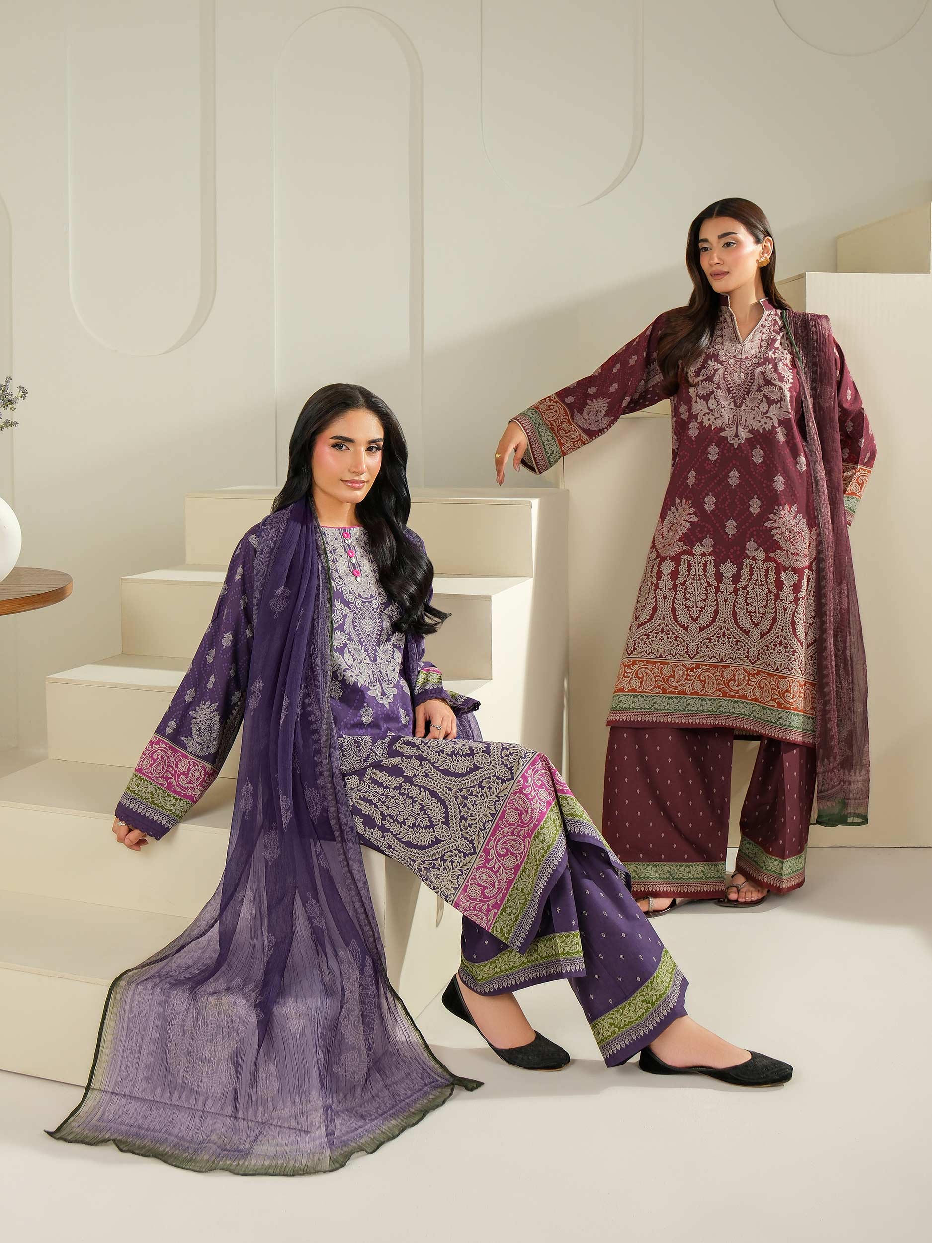 3 Piece Cambric Suit-Printed (Unstitched)
