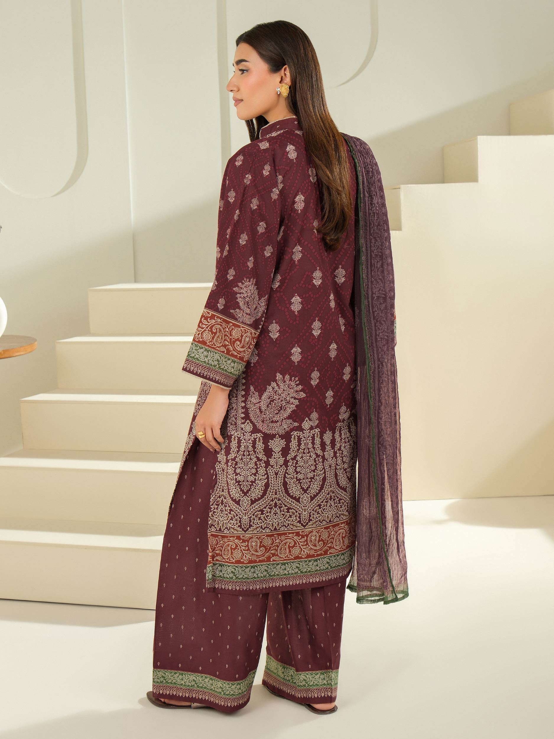 3 Piece Cambric Suit-Printed (Unstitched)