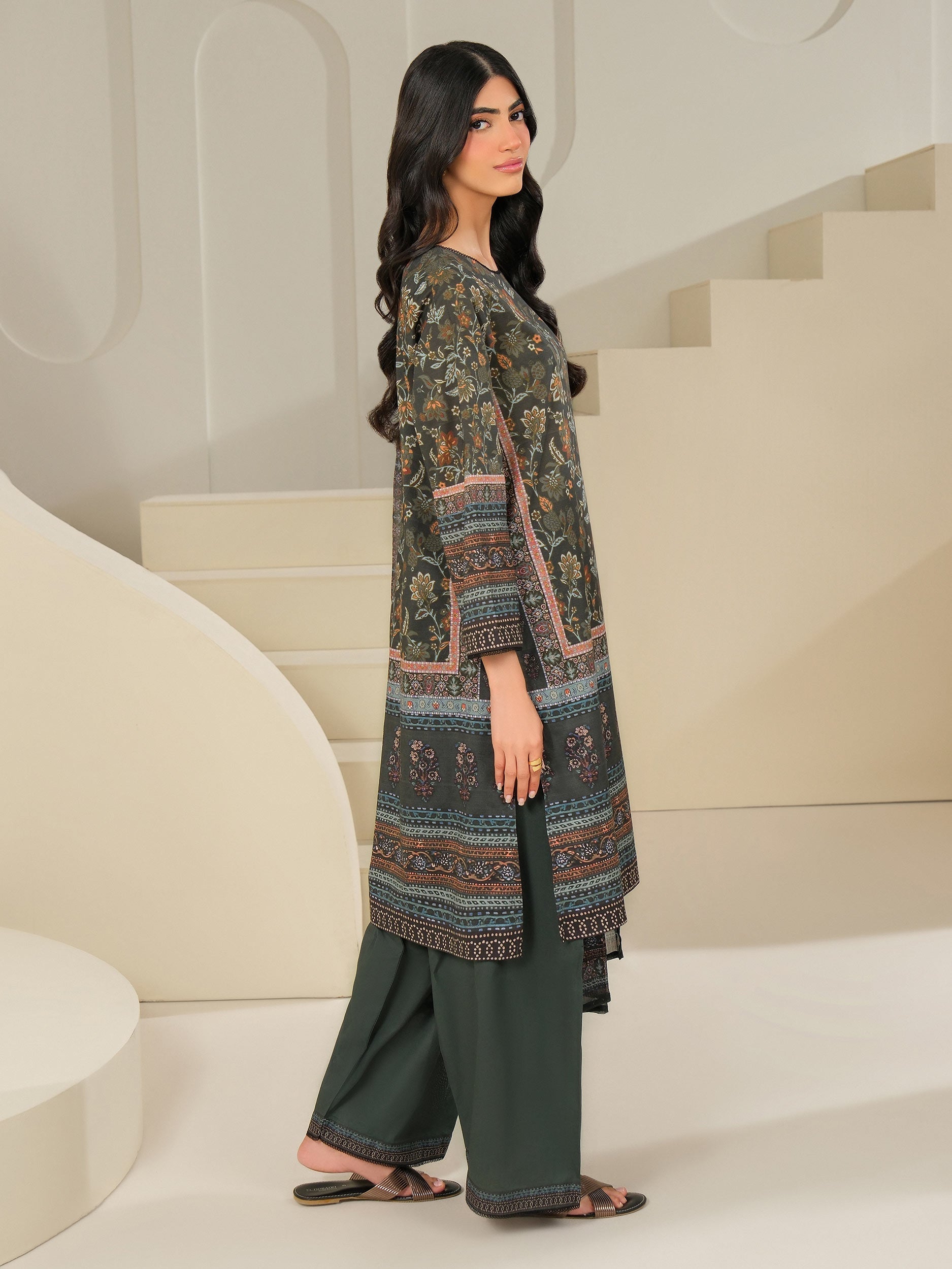 3 Piece Cambric Suit-Printed (Unstitched)