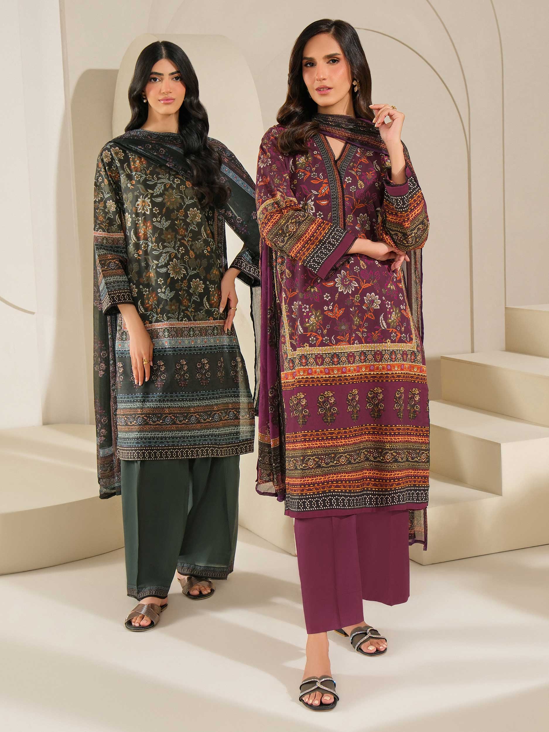3 Piece Cambric Suit-Printed (Unstitched)