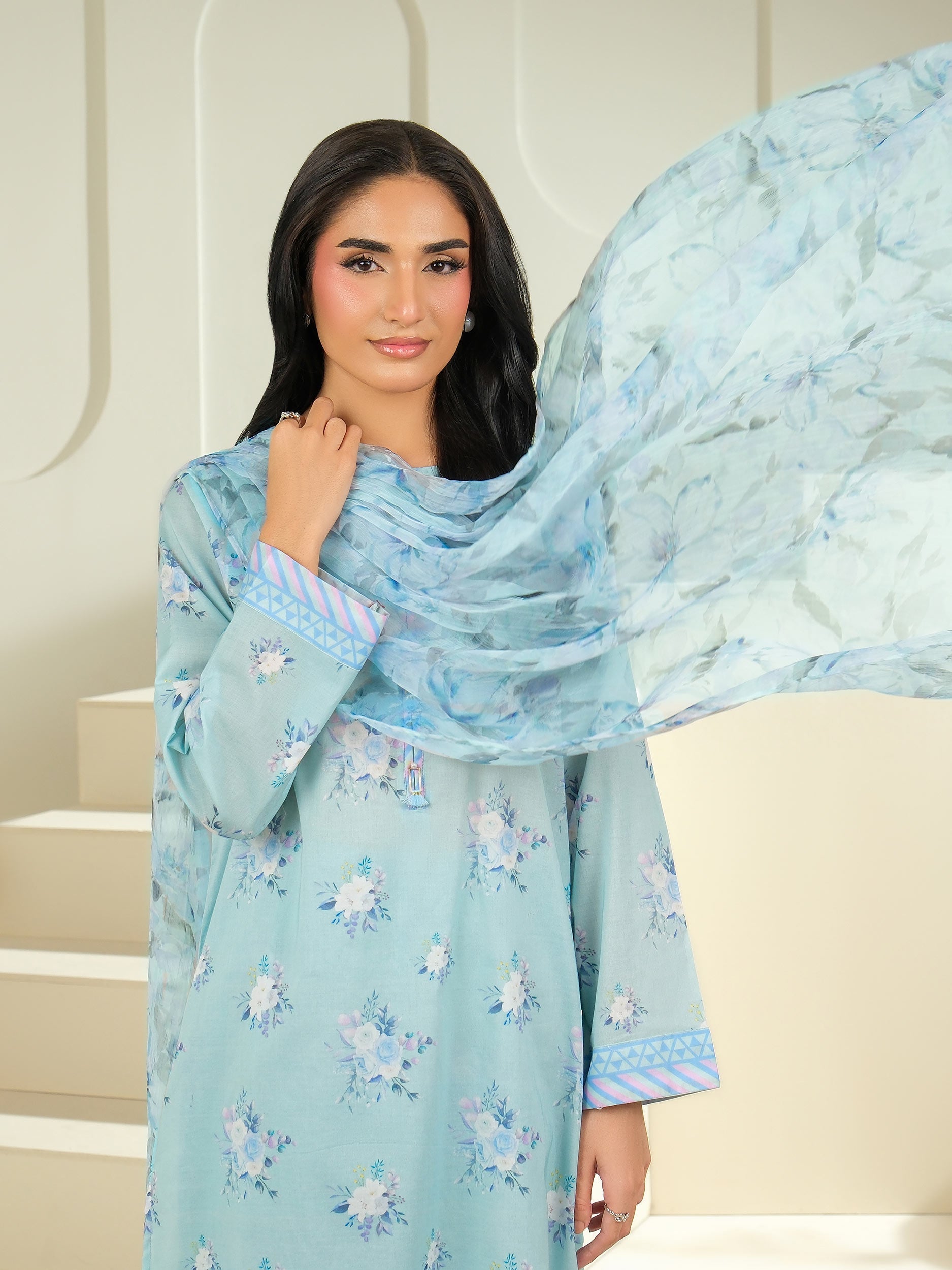 3 Piece Cambric Suit-Printed (Unstitched)