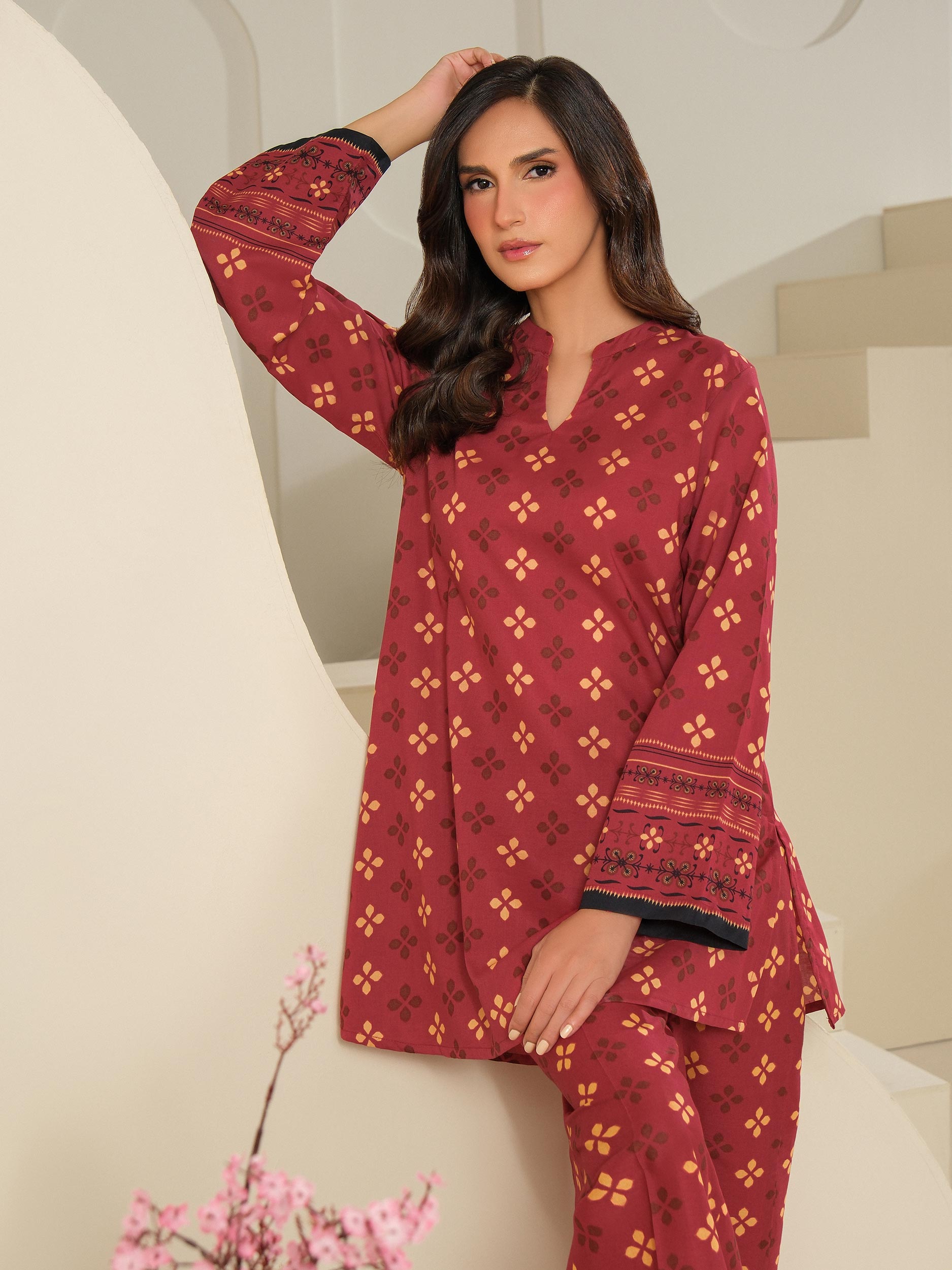 2 Piece Cambric Suit-Printed (Unstitched)
