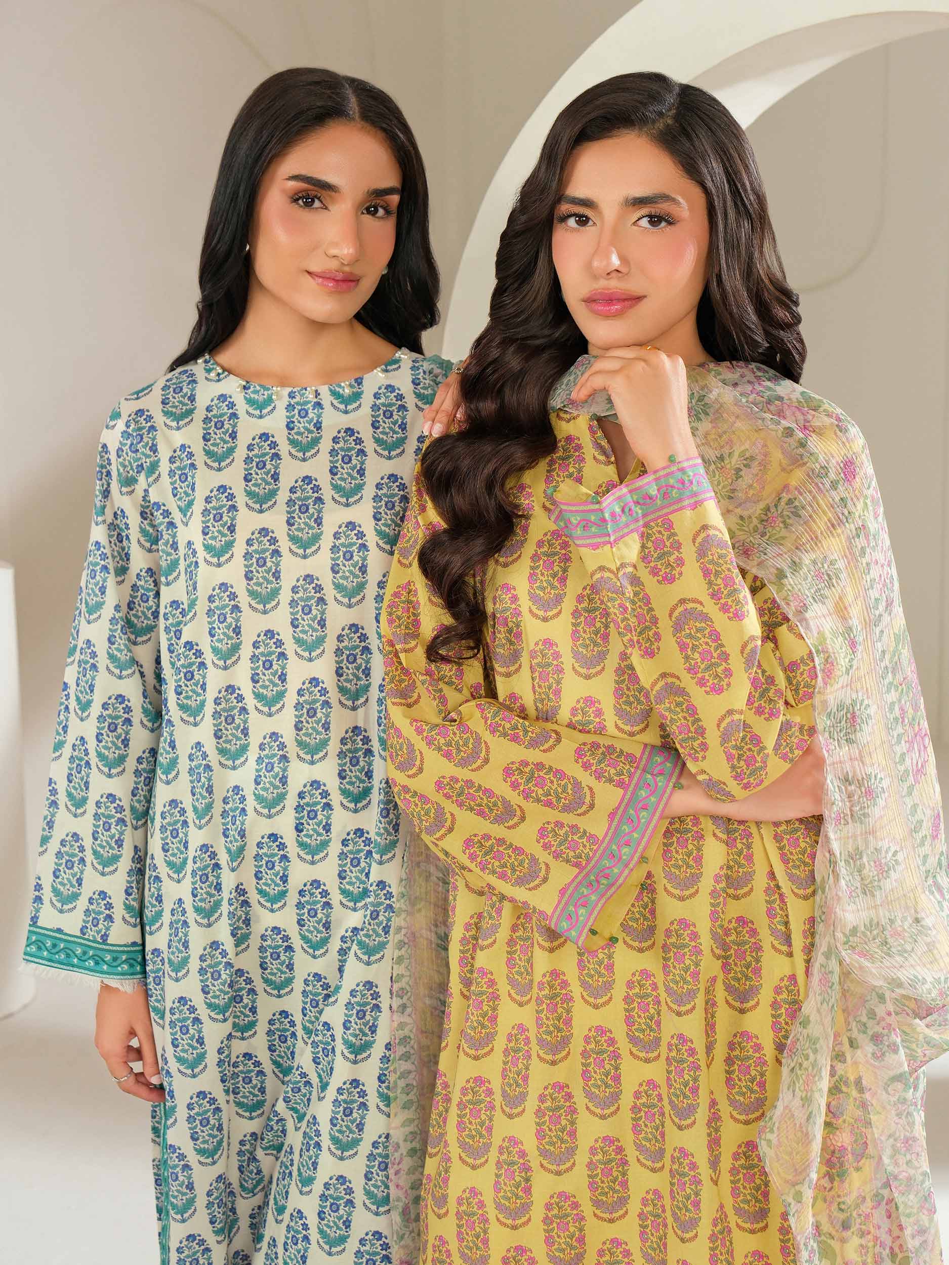 3 Piece Cambric Suit-Printed (Unstitched)