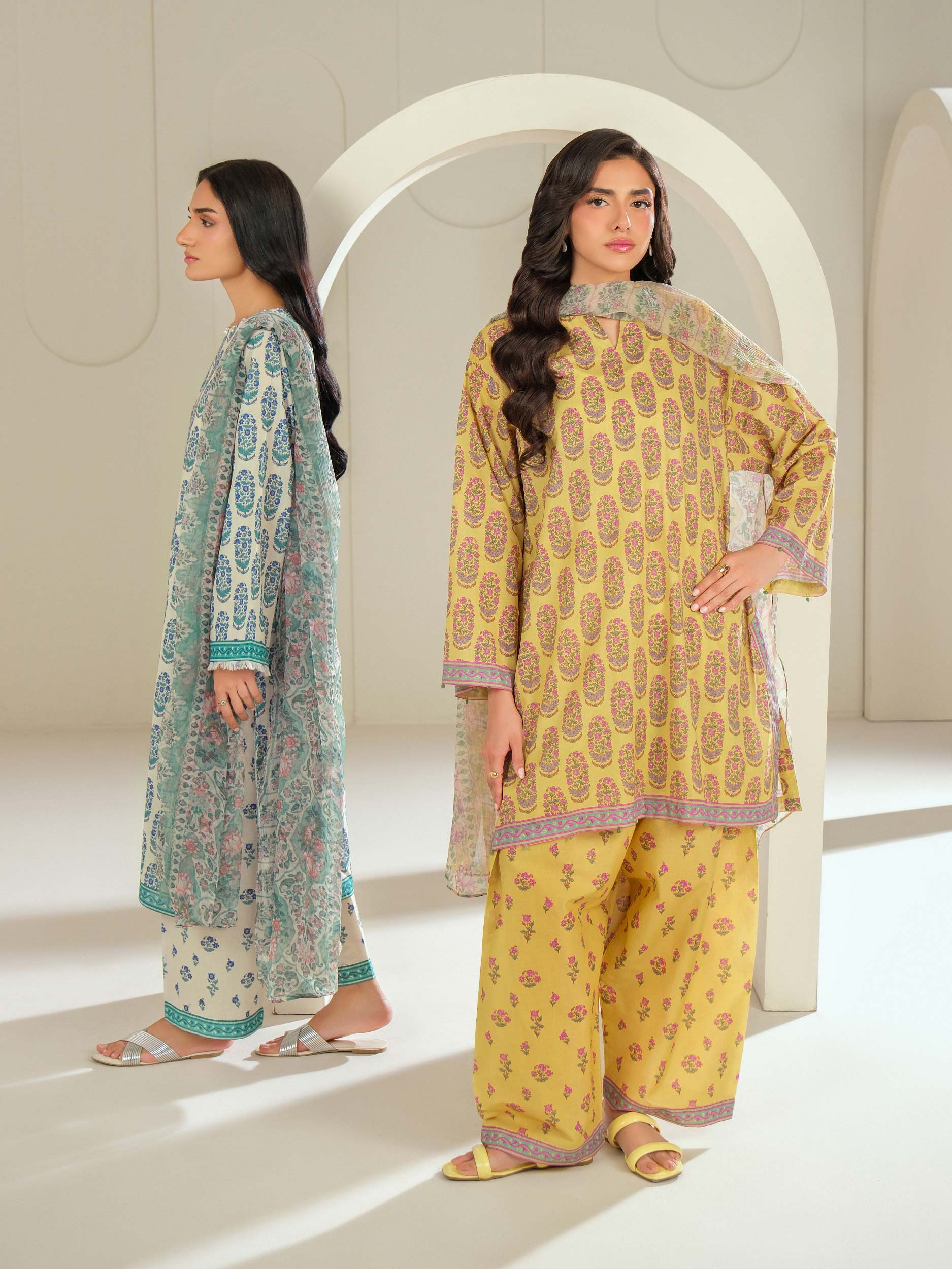 3 Piece Cambric Suit-Printed (Unstitched)
