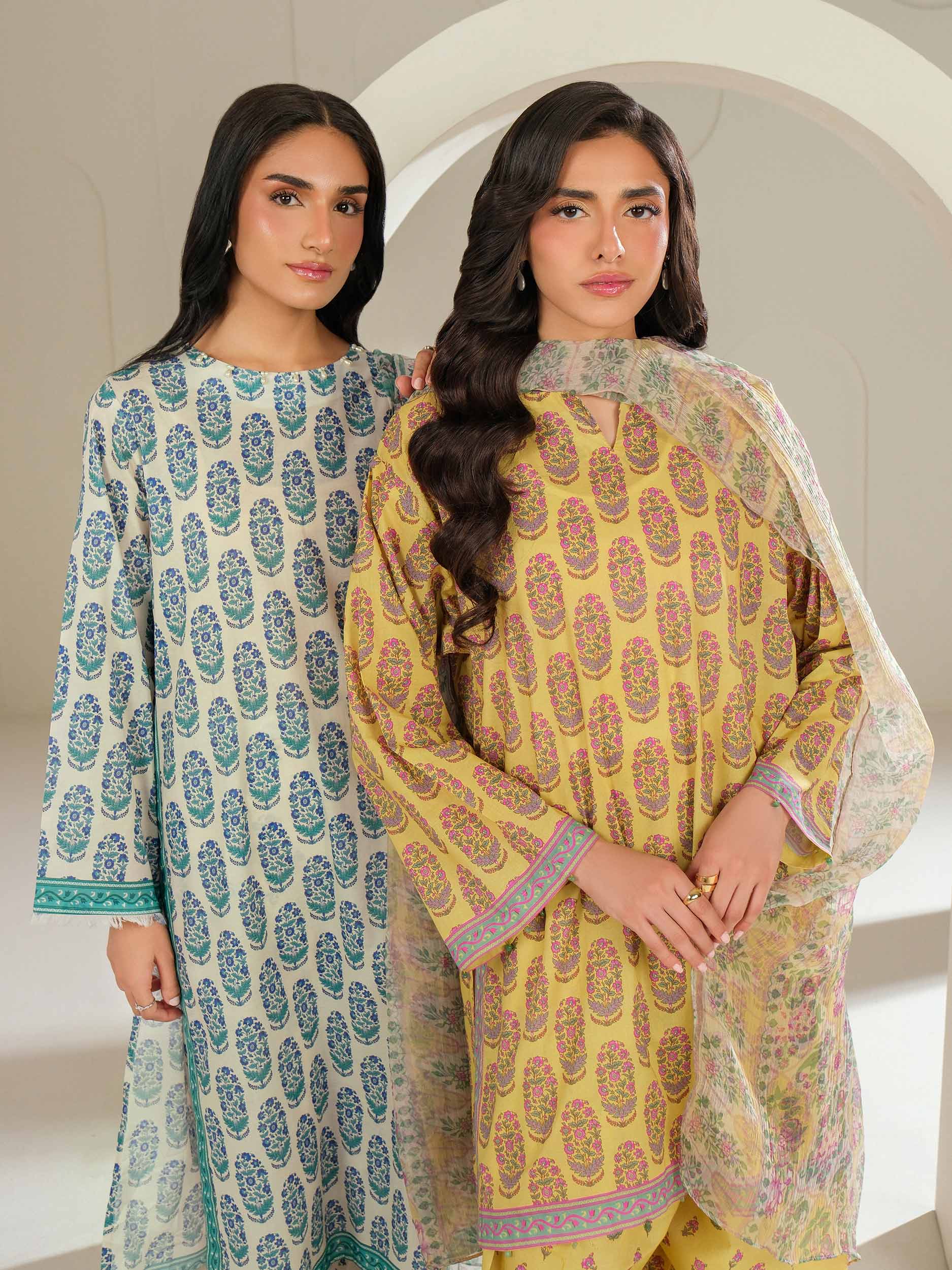 3 Piece Cambric Suit-Printed (Unstitched)