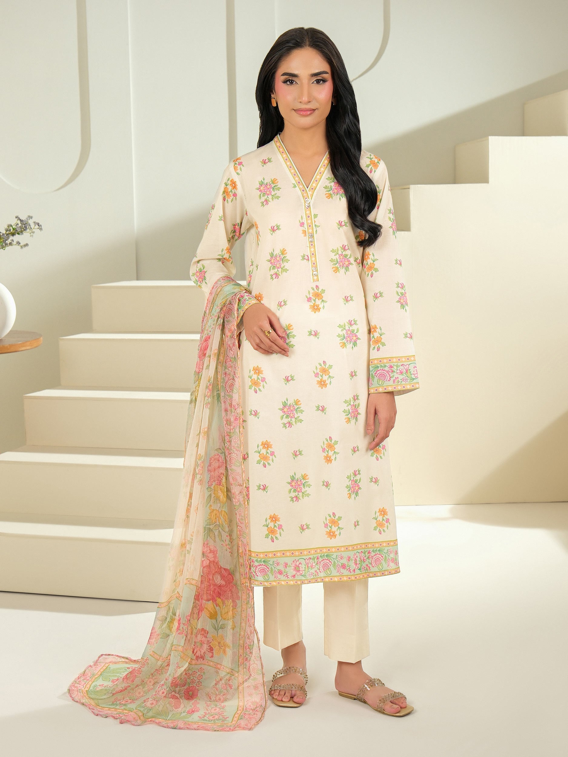 2 Piece Cambric Suit-Printed (Unstitched)