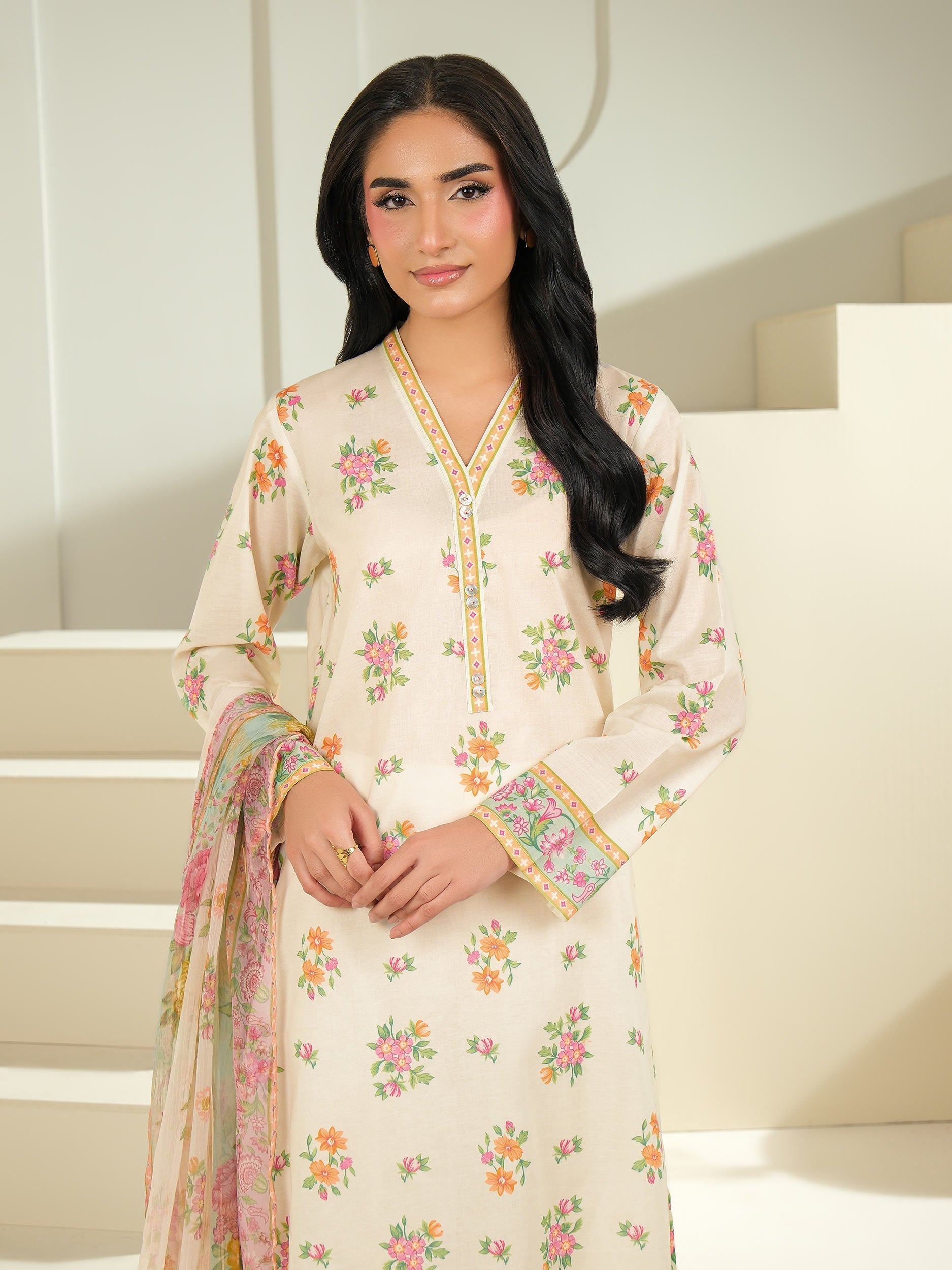 2 Piece Cambric Suit-Printed (Unstitched)