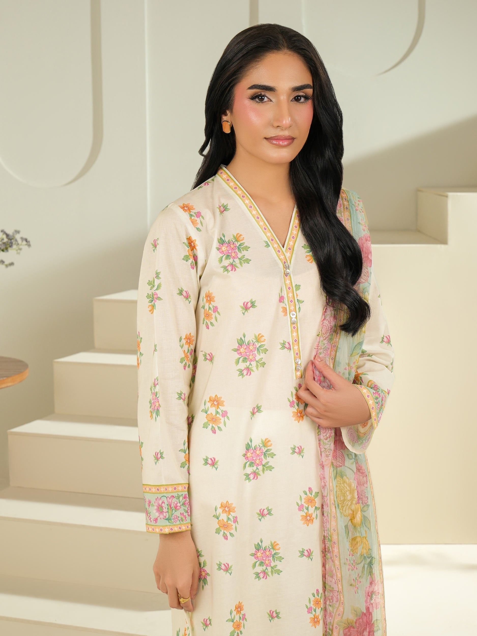 2 Piece Cambric Suit-Printed (Unstitched)