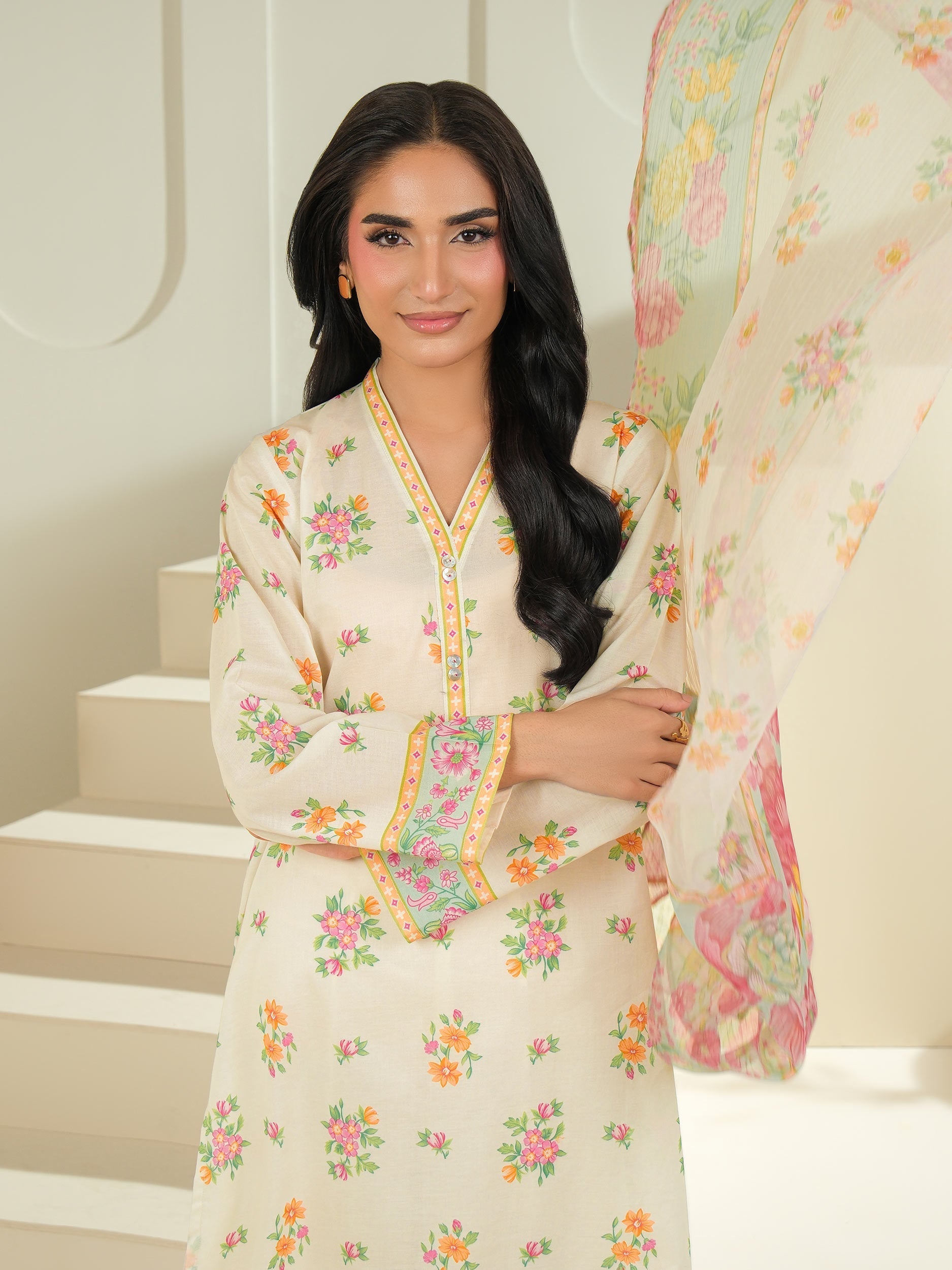 2 Piece Cambric Suit-Printed (Unstitched)