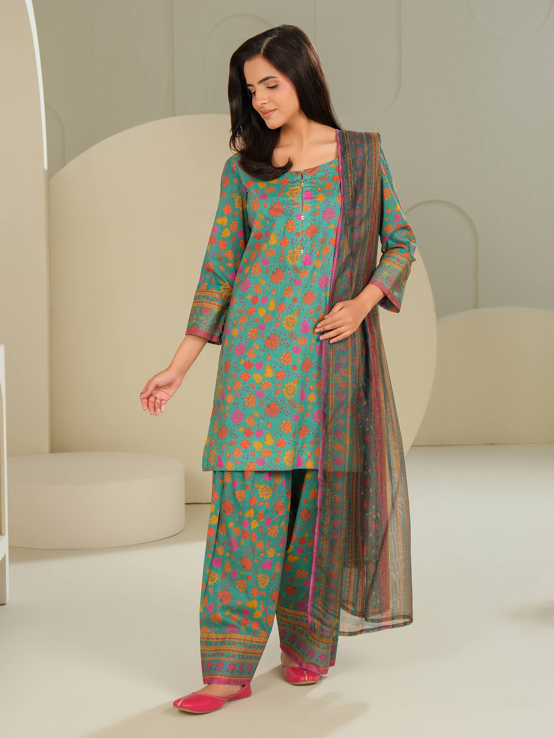 3 Piece Lawn Suit-Printed (Unstitched)