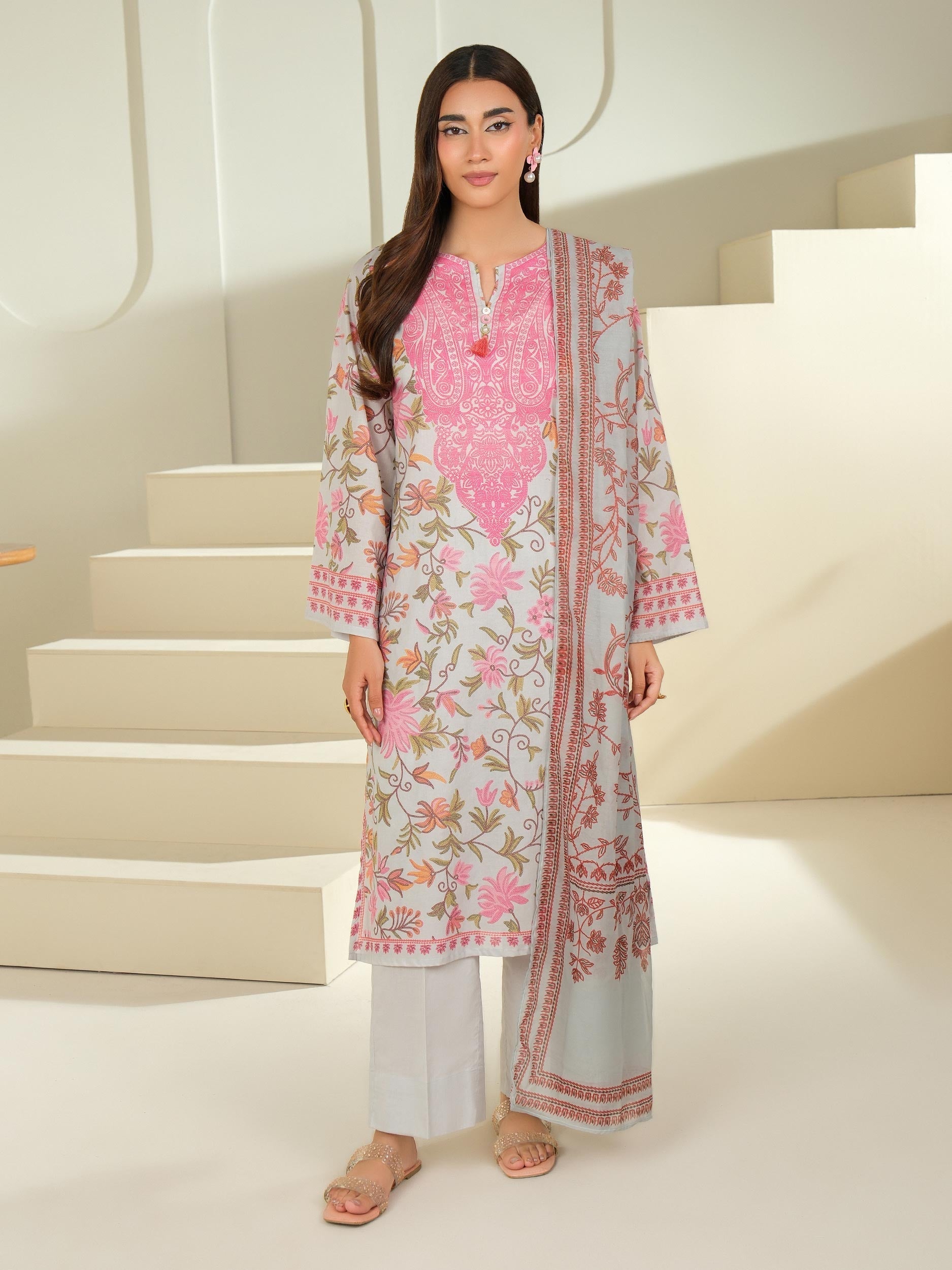 2 Piece Cambric Suit-Printed (Unstitched)