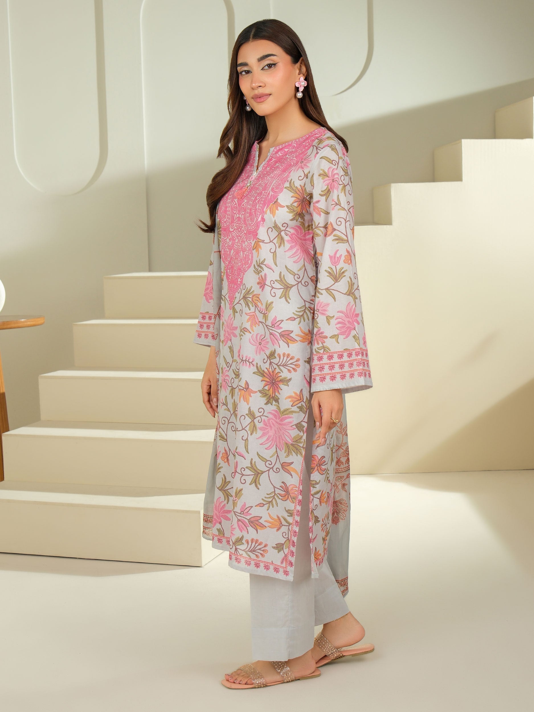 2 Piece Cambric Suit-Printed (Unstitched)