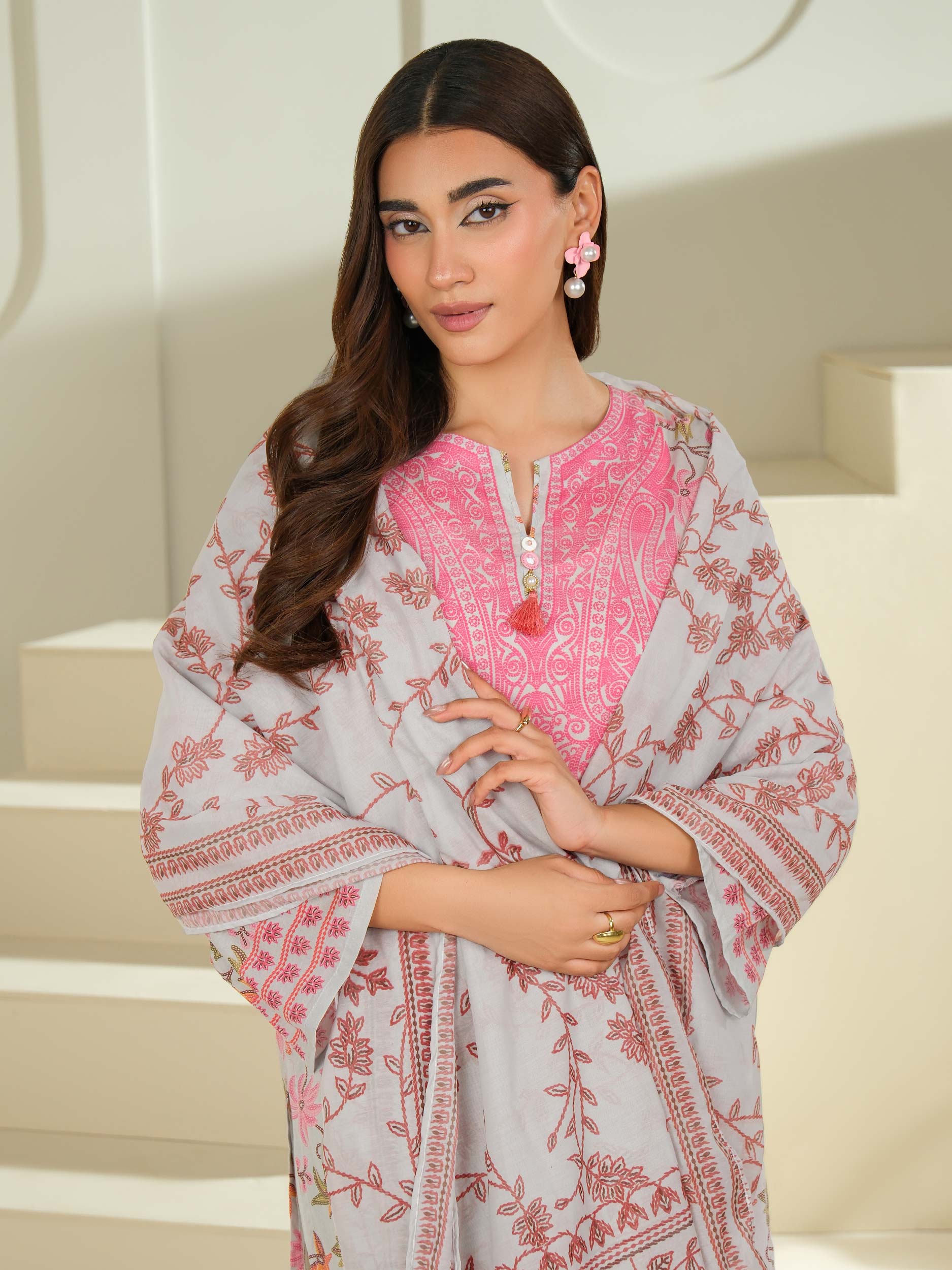 2 Piece Cambric Suit-Printed (Unstitched)