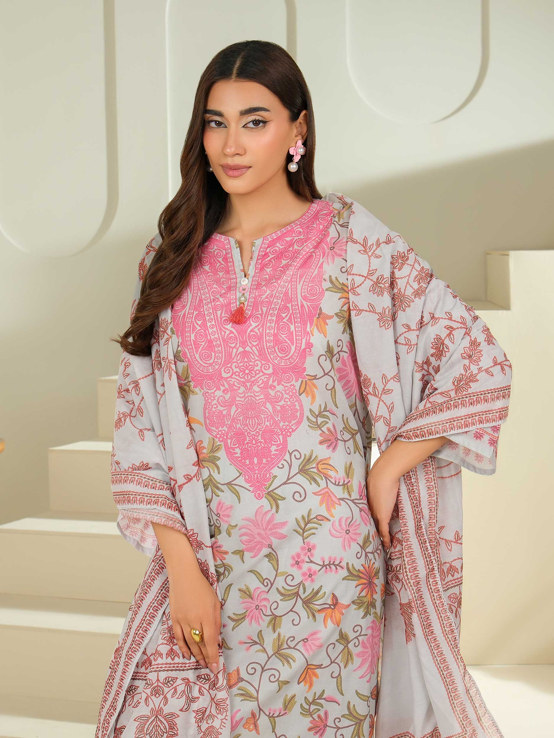 2 Piece Cambric Suit-Printed (Unstitched)