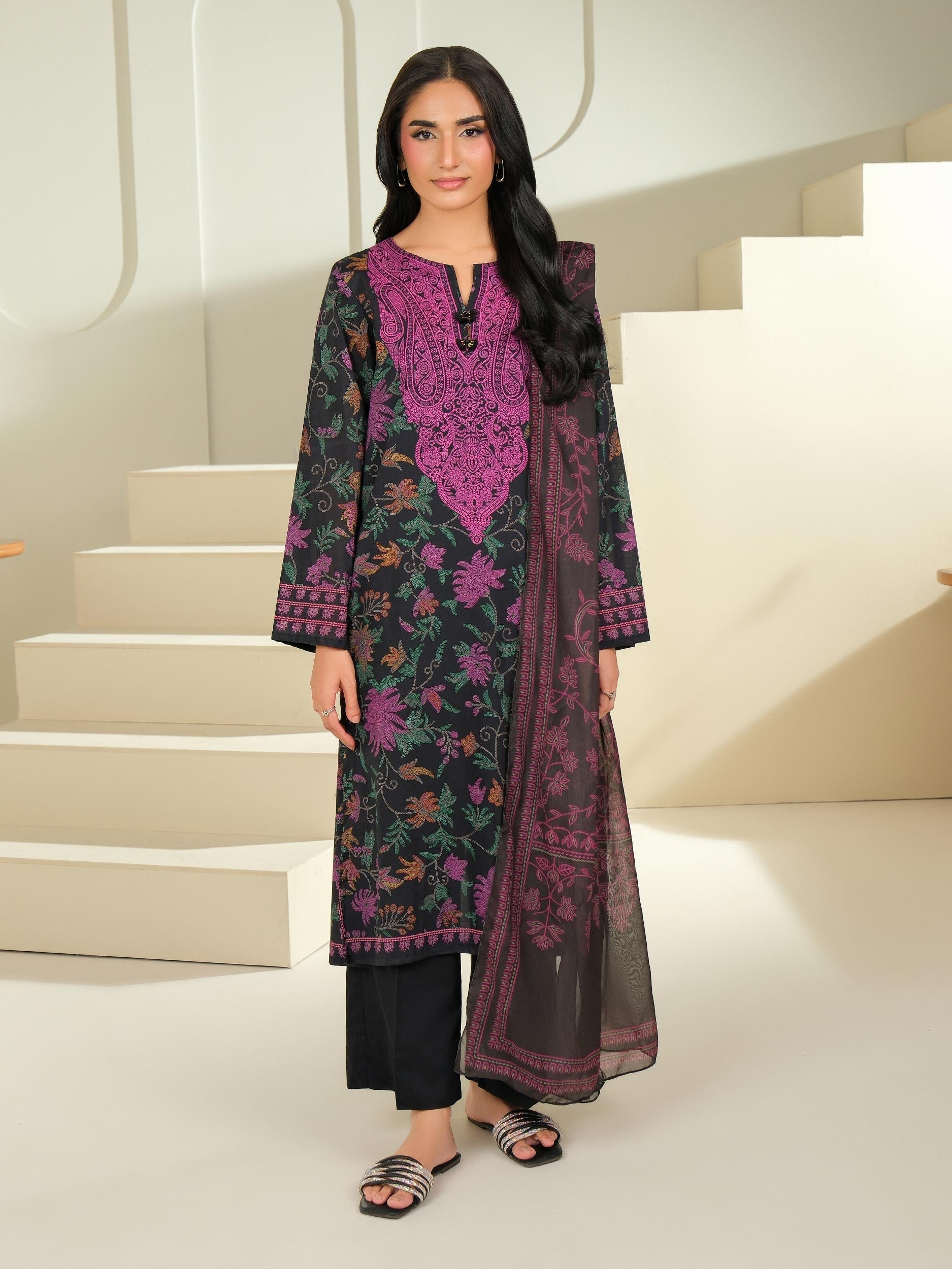 2 Piece Cambric Suit-Printed (Unstitched)