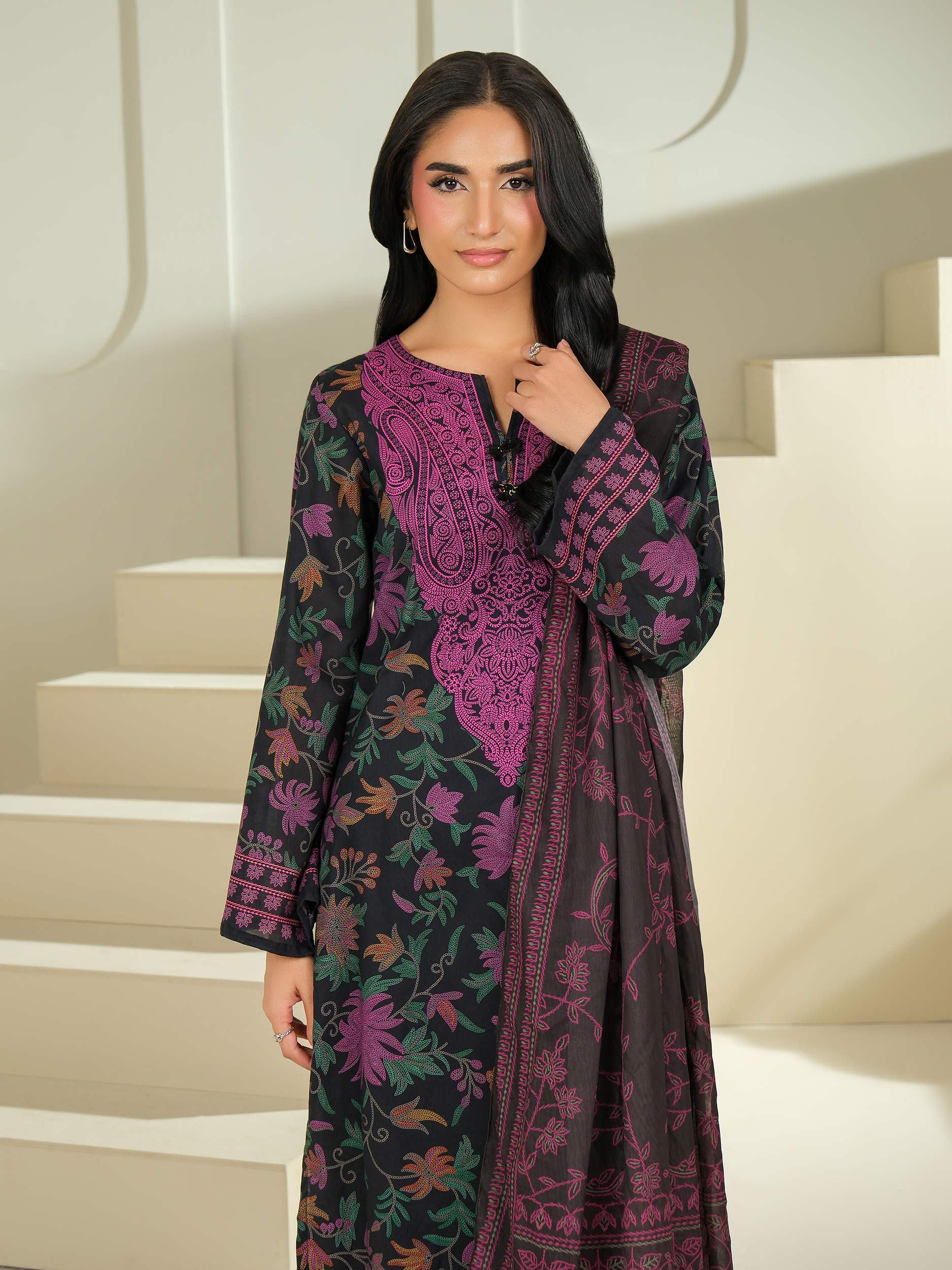 2 Piece Cambric Suit-Printed (Unstitched)