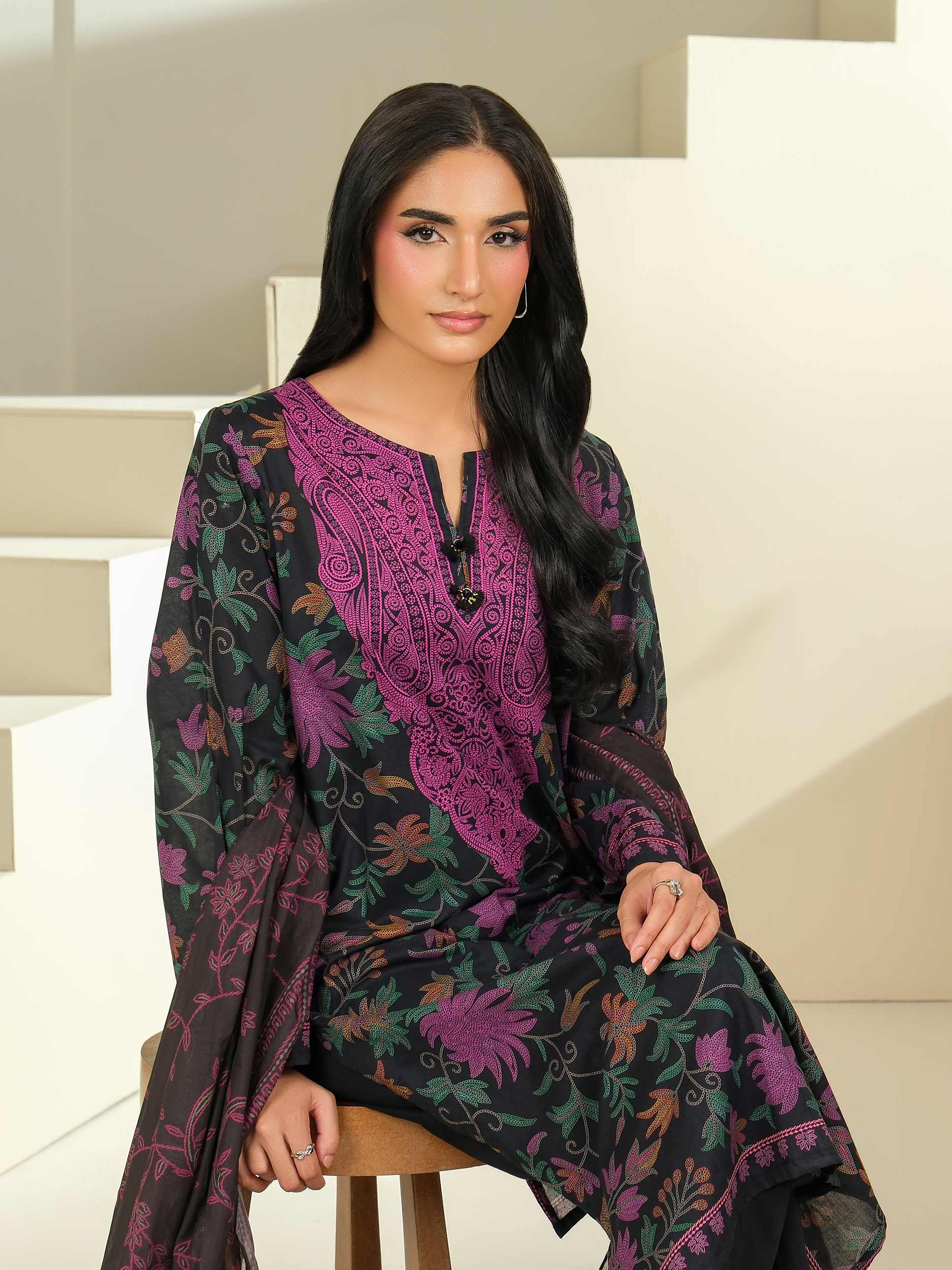 2 Piece Cambric Suit-Printed (Unstitched)