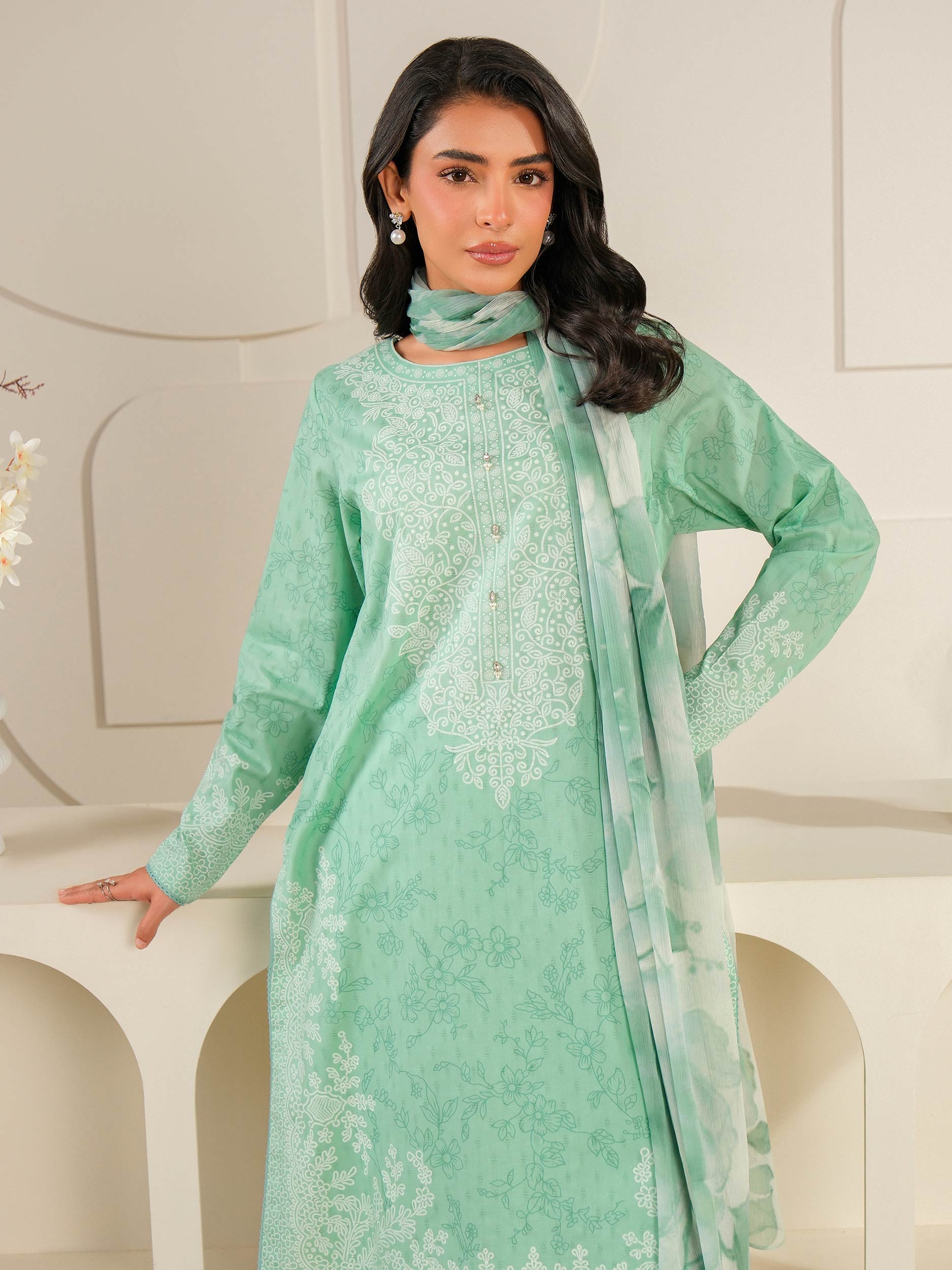 3 Piece Lawn Suit-Paste Print (Unstitched)