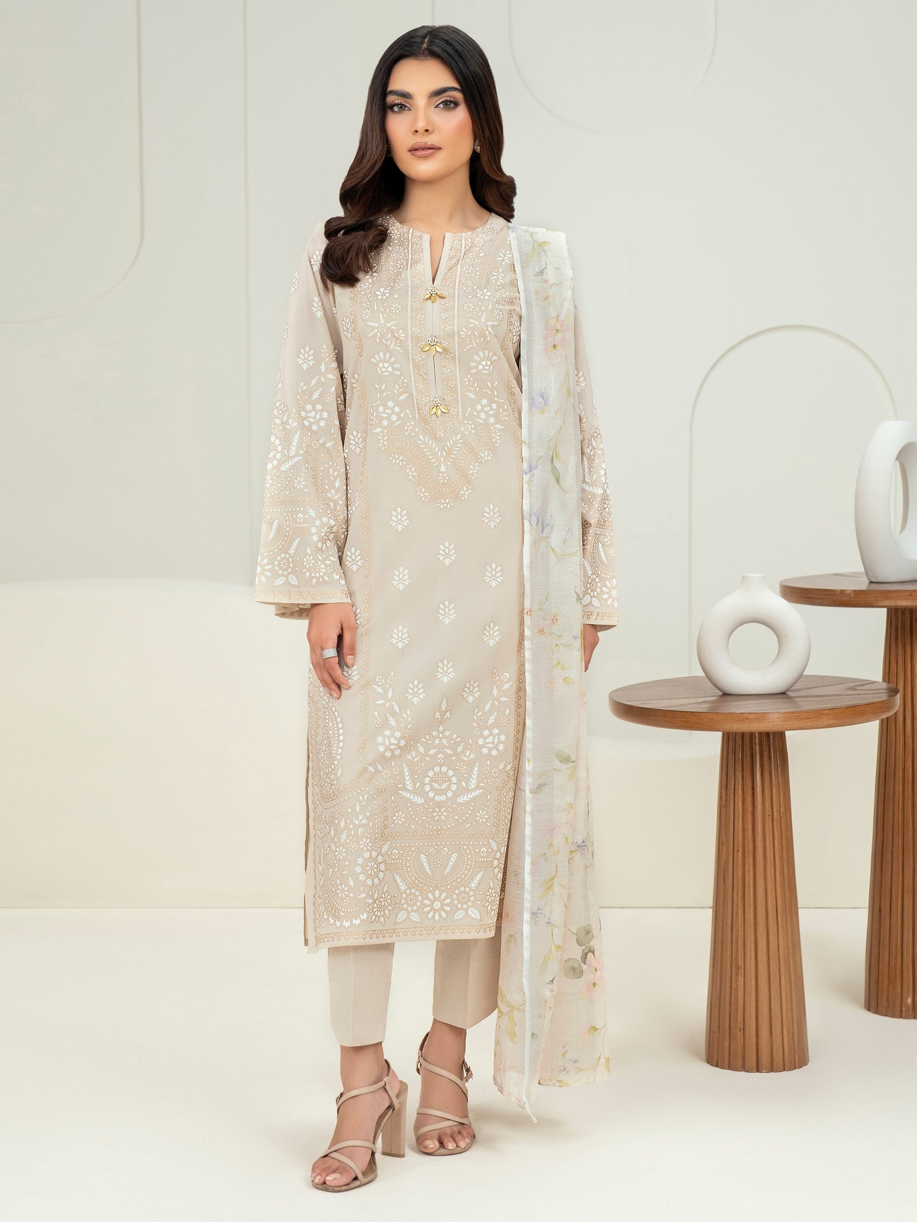 3 Piece Lawn Suit-Paste Print (Unstitched)