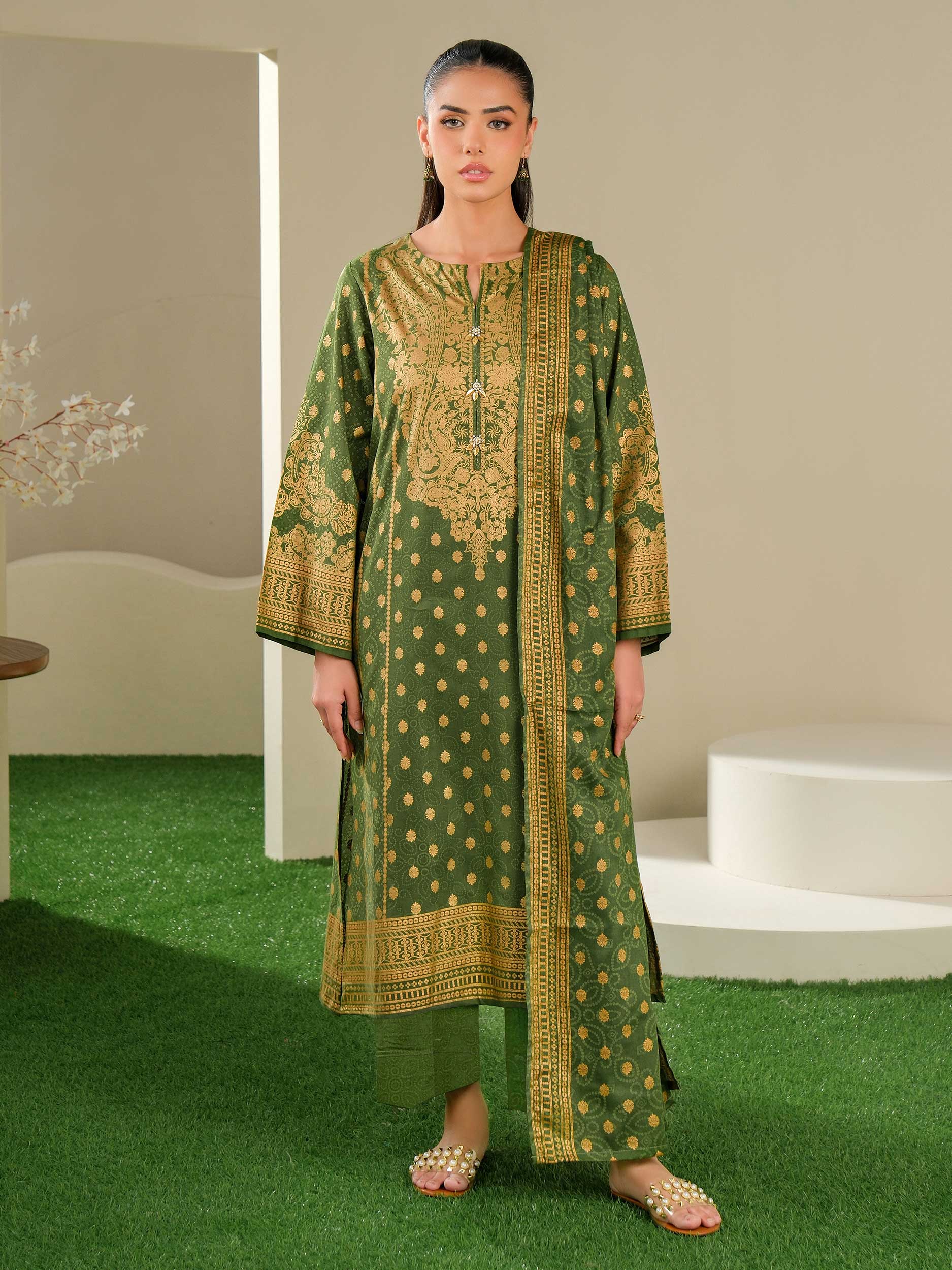 3 Piece Lawn Suit-Paste Print (Unstitched)