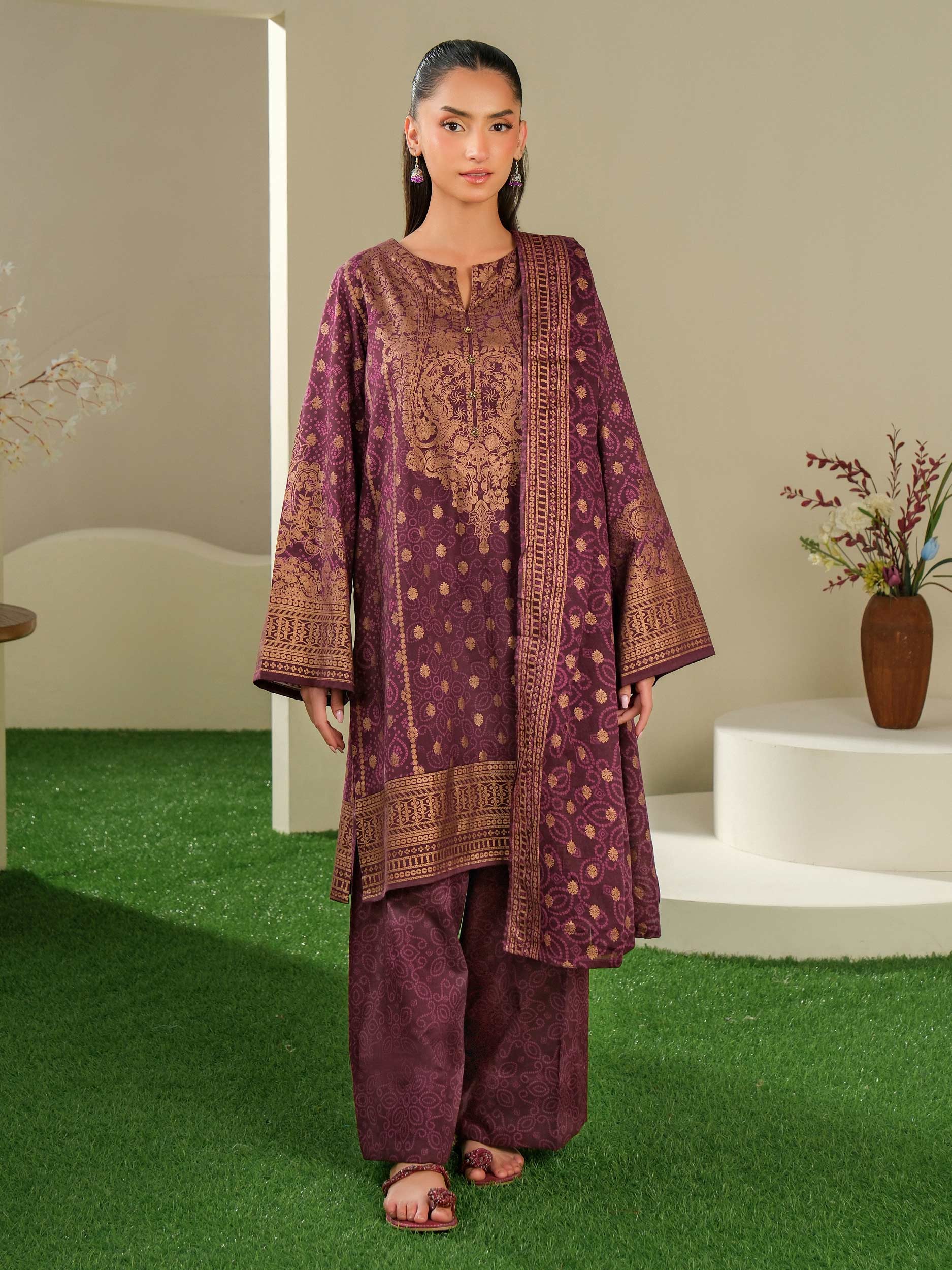3 Piece Lawn Suit-Paste Print (Unstitched)