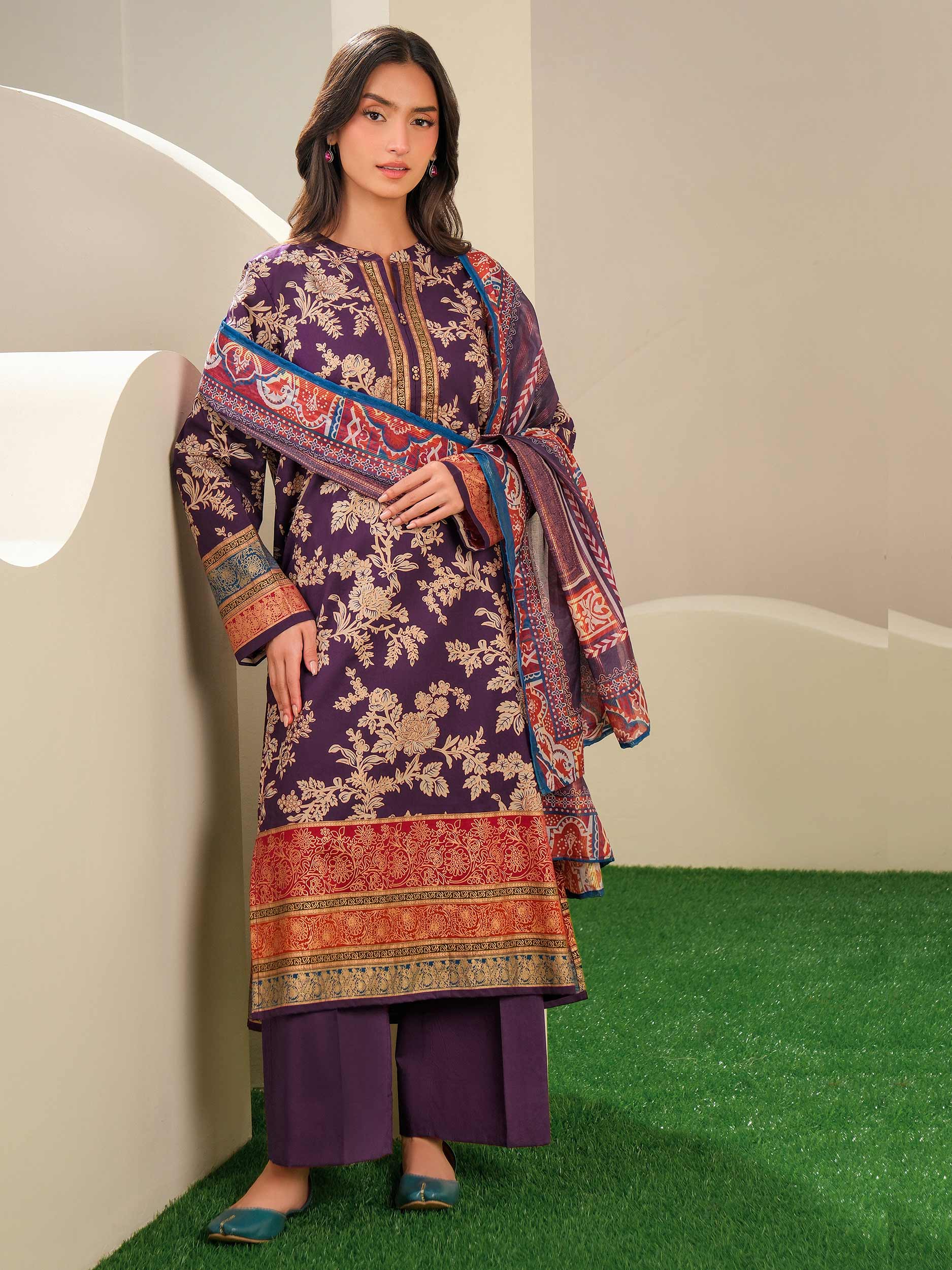 3 Piece Lawn Suit-Paste Print (Unstitched)
