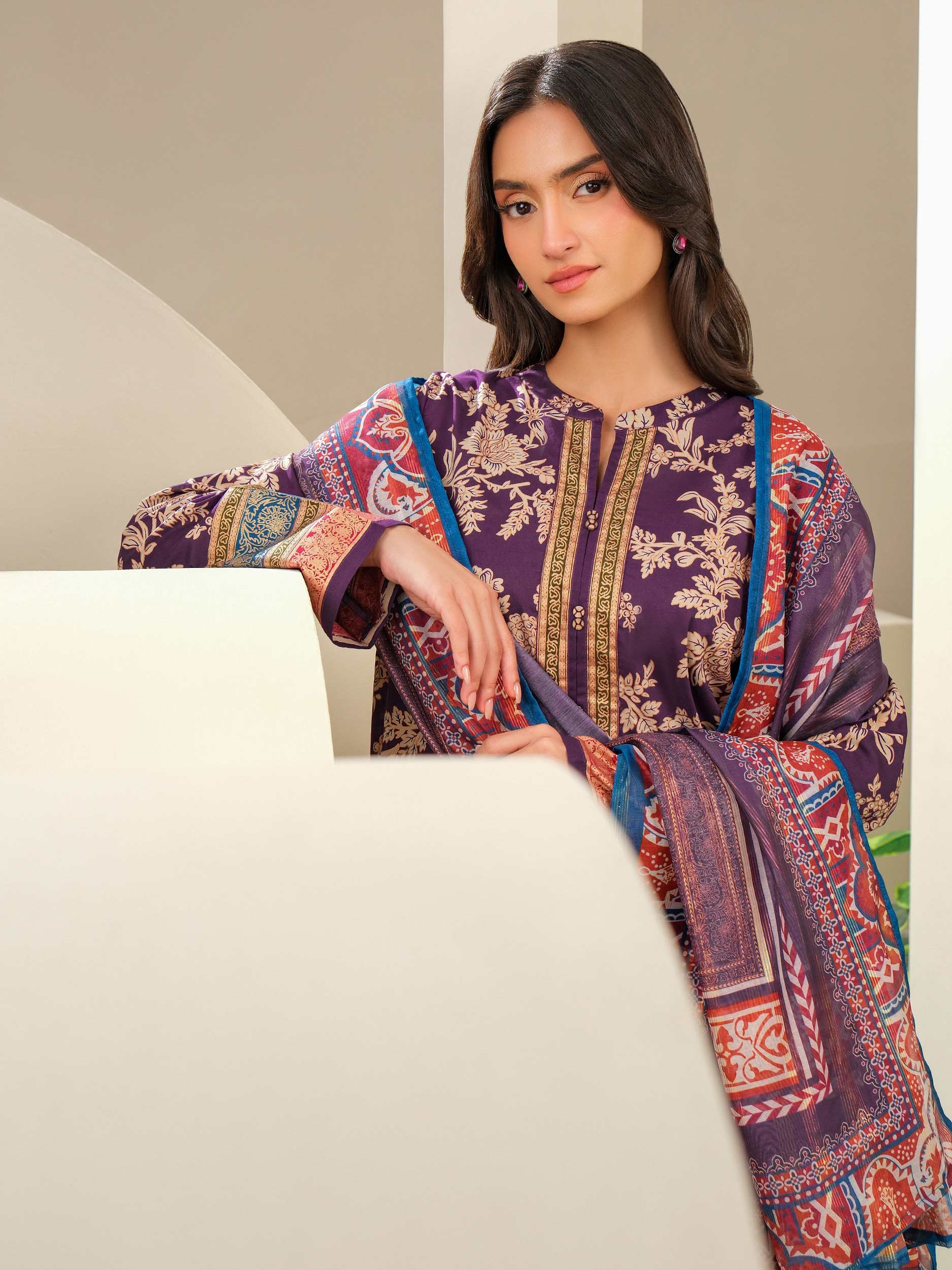 3 Piece Lawn Suit-Paste Print (Unstitched)