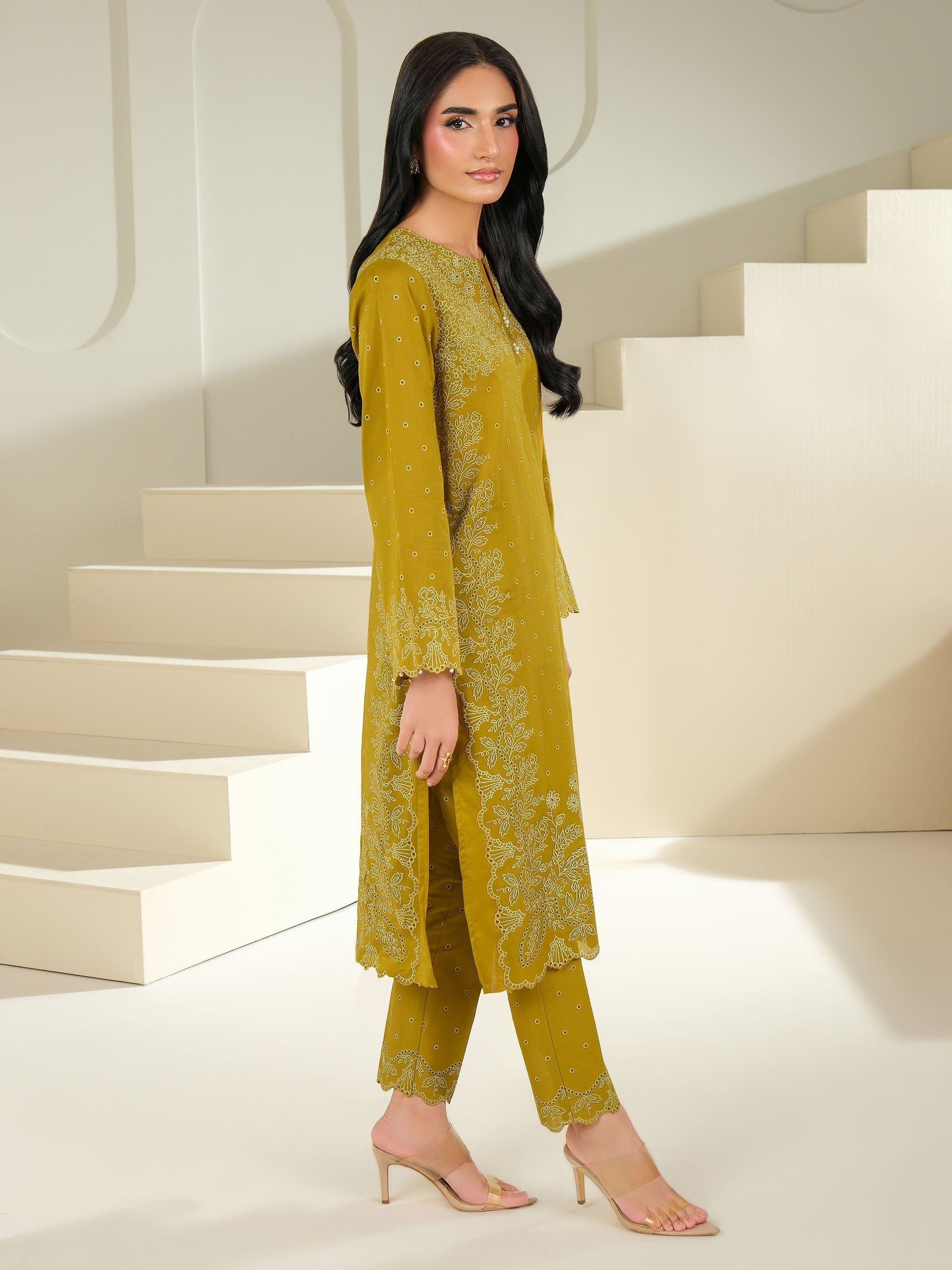 3 Piece Cambric Suit-Paste Print (Unstitched)